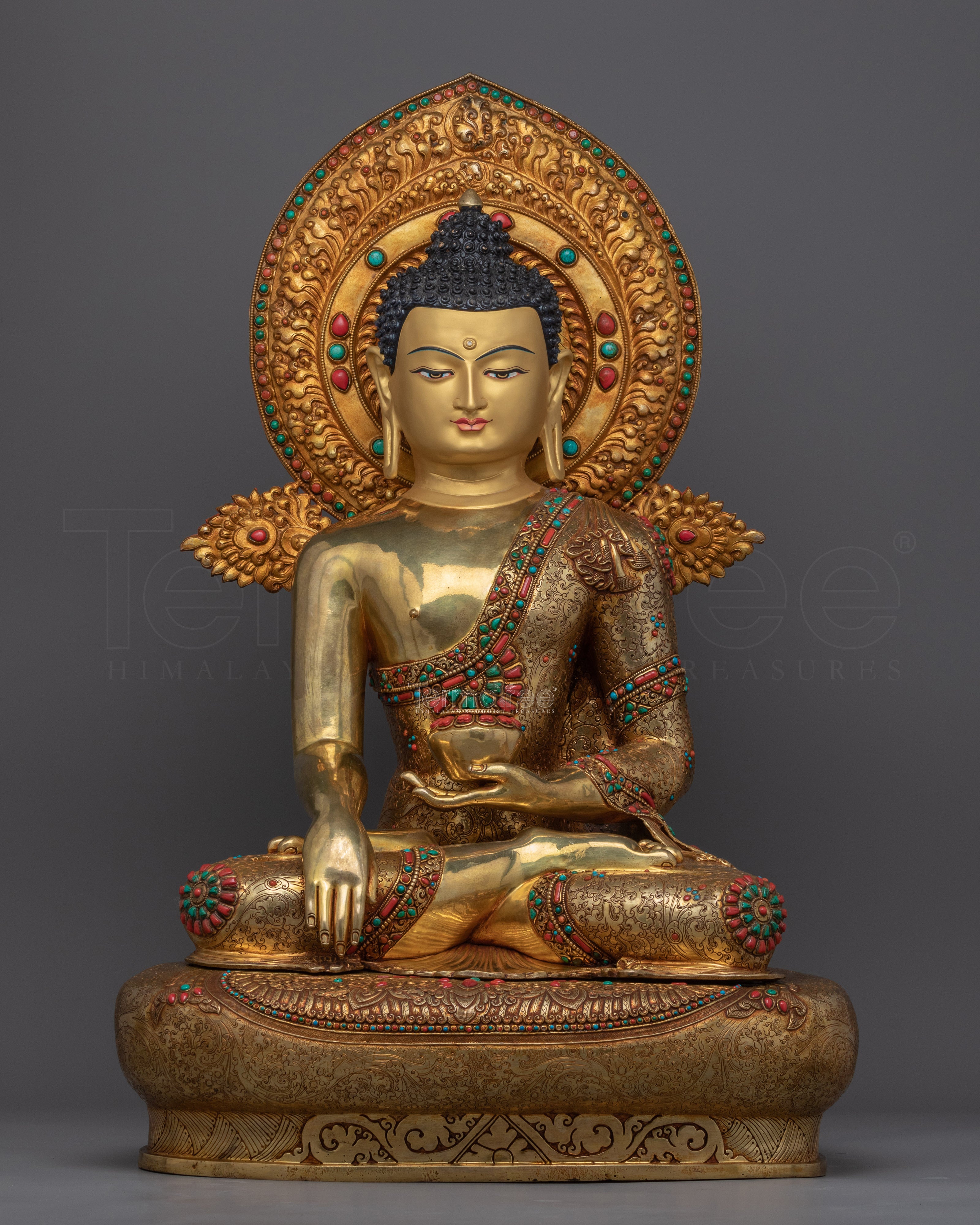 Big Golden Buddha Statue | Hand-Carved Buddhist Deity Sculpture - Termatree