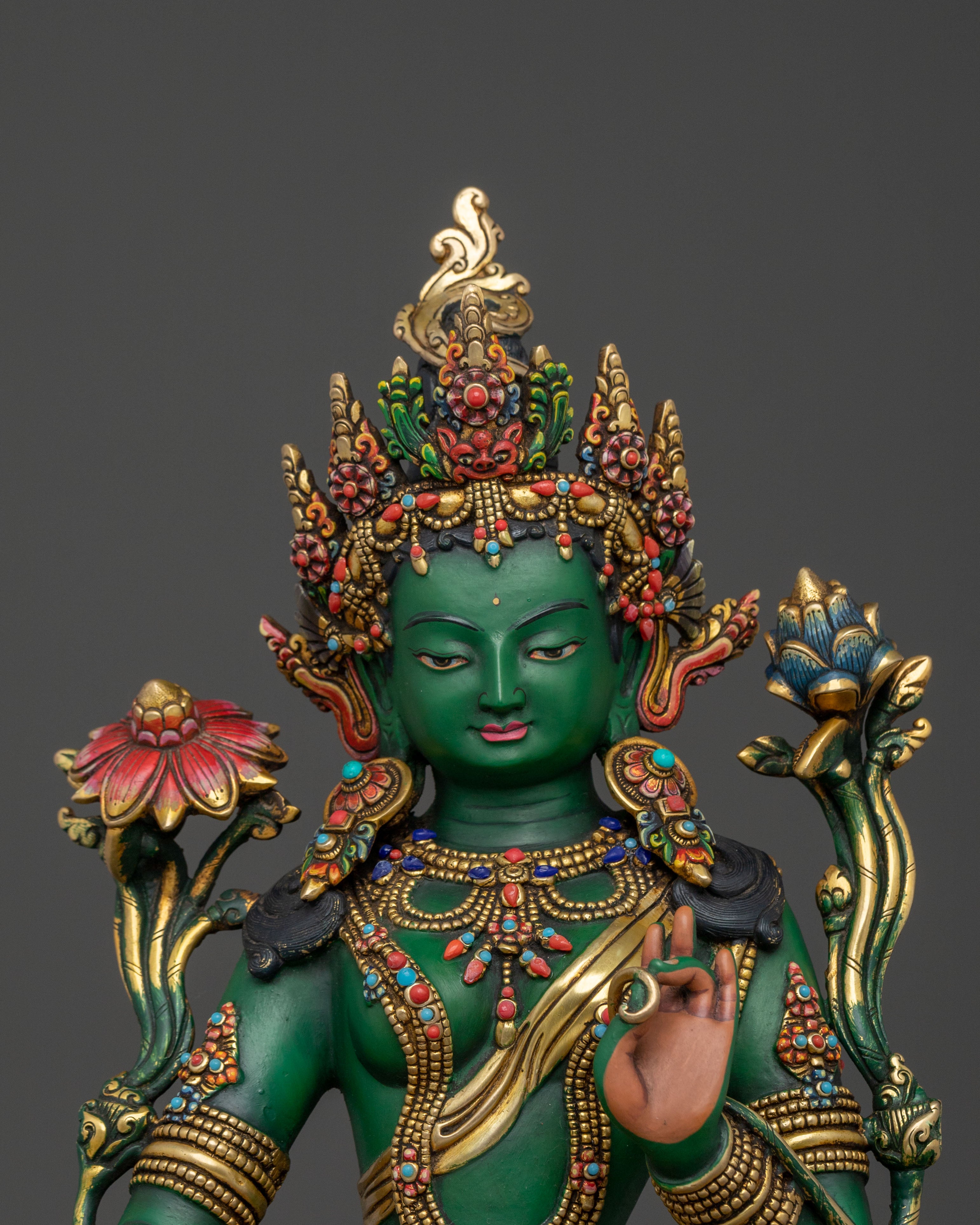 Handcrafted Five Bodhisattva Sacred Statue Set