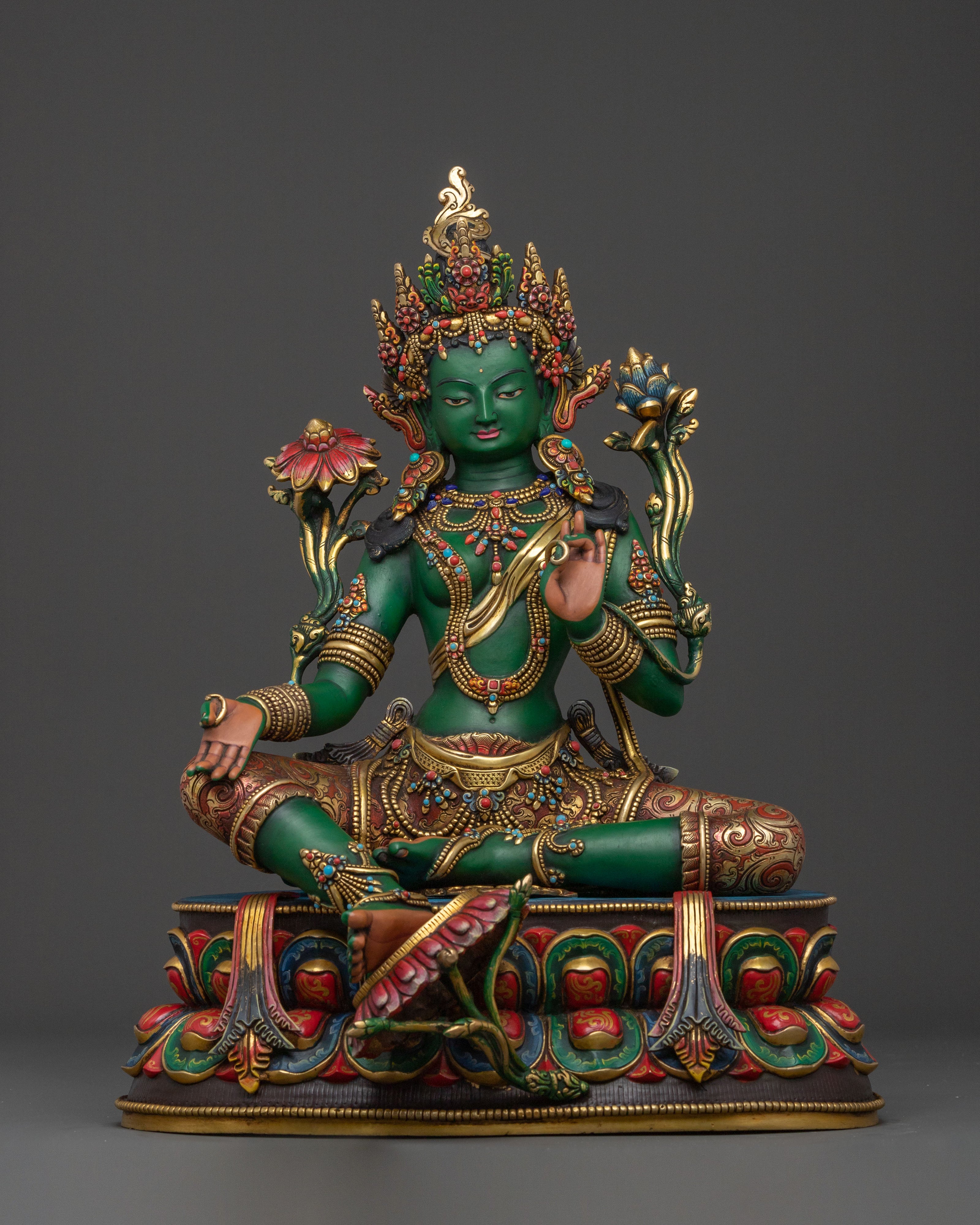 Handcrafted Five Bodhisattva Sacred Statue Set