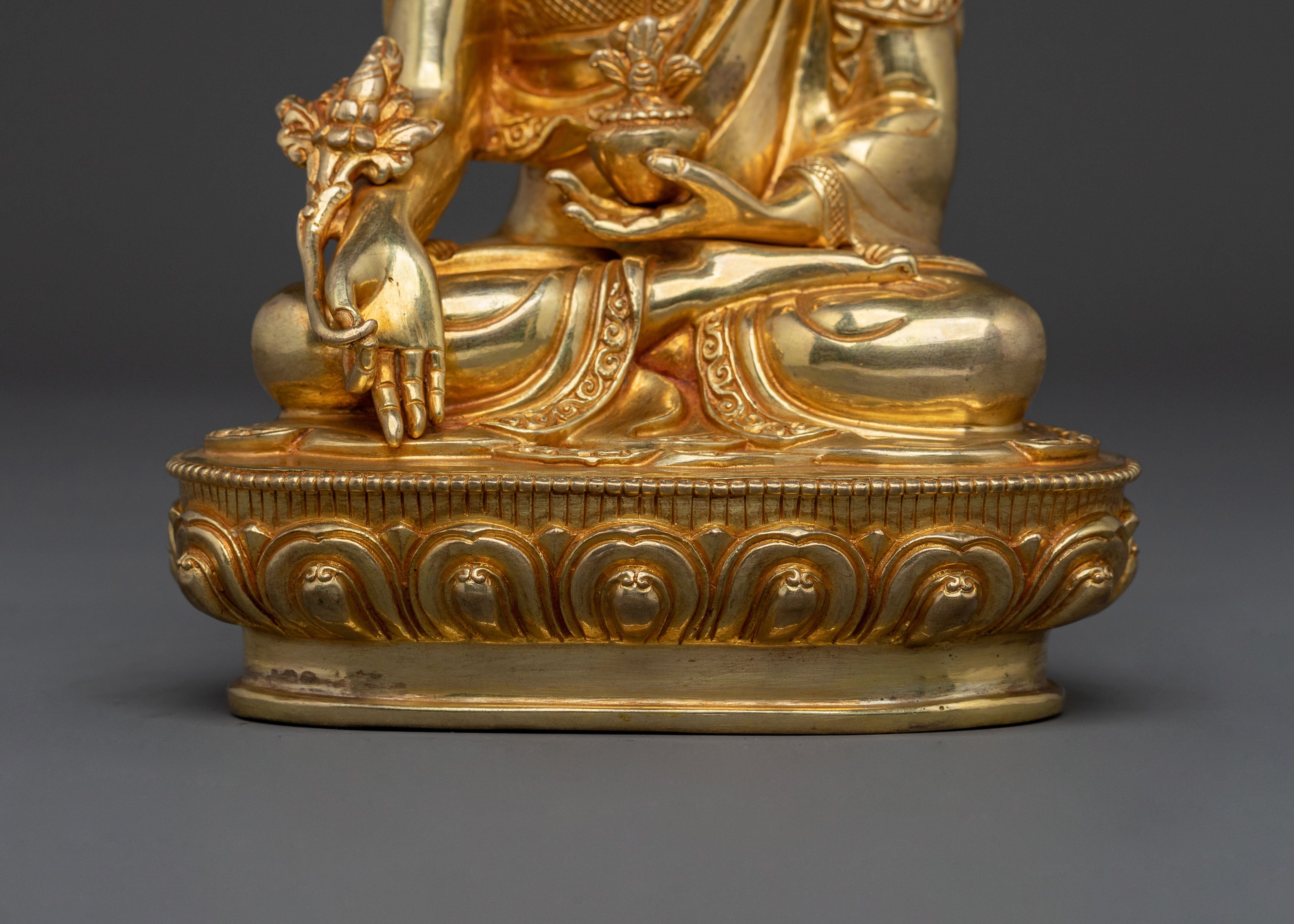 Three Buddhas Copper Statue Set | Golden Figurines