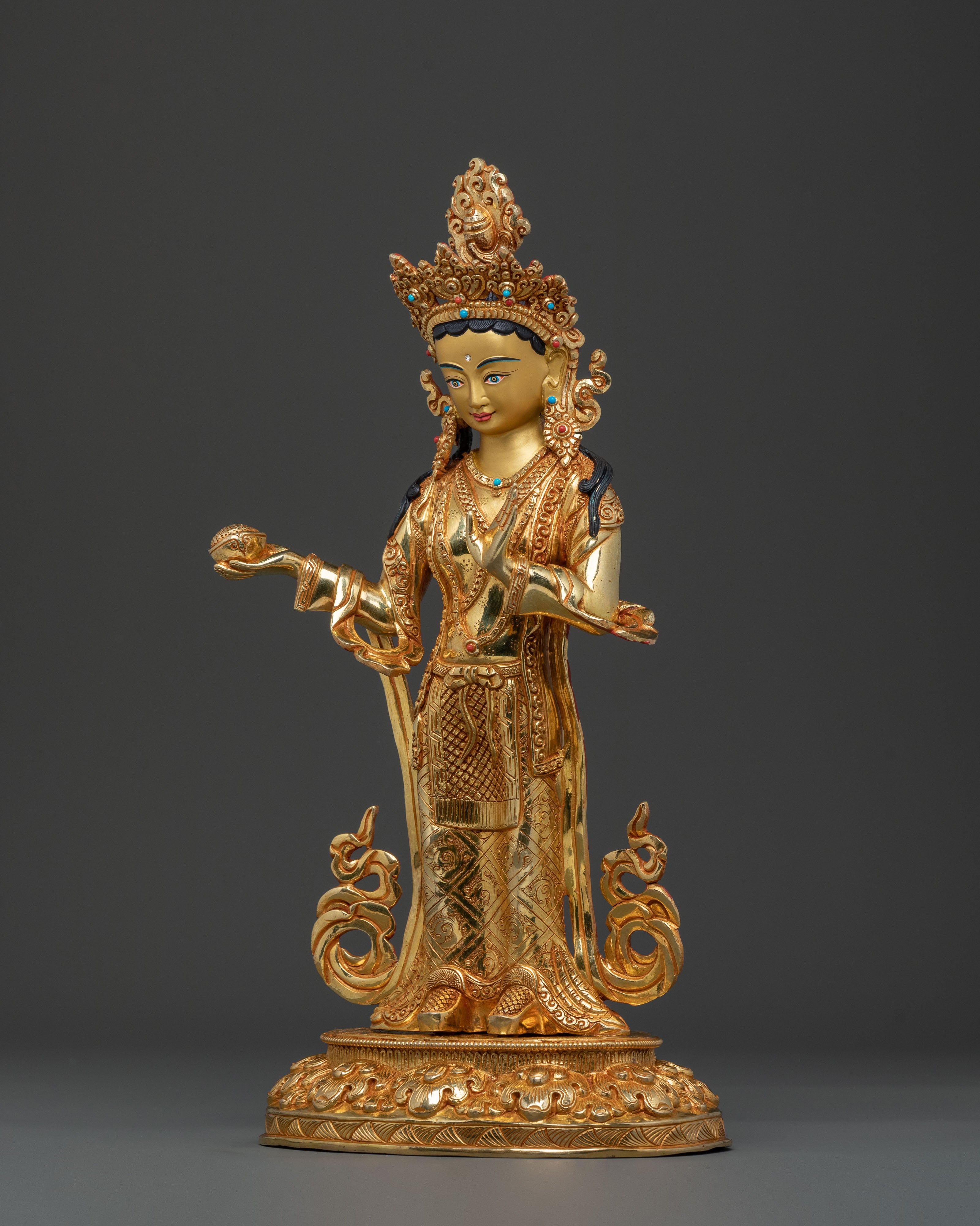 Handcrafted Yeshe Tsogyal and Mandarva Statue Set