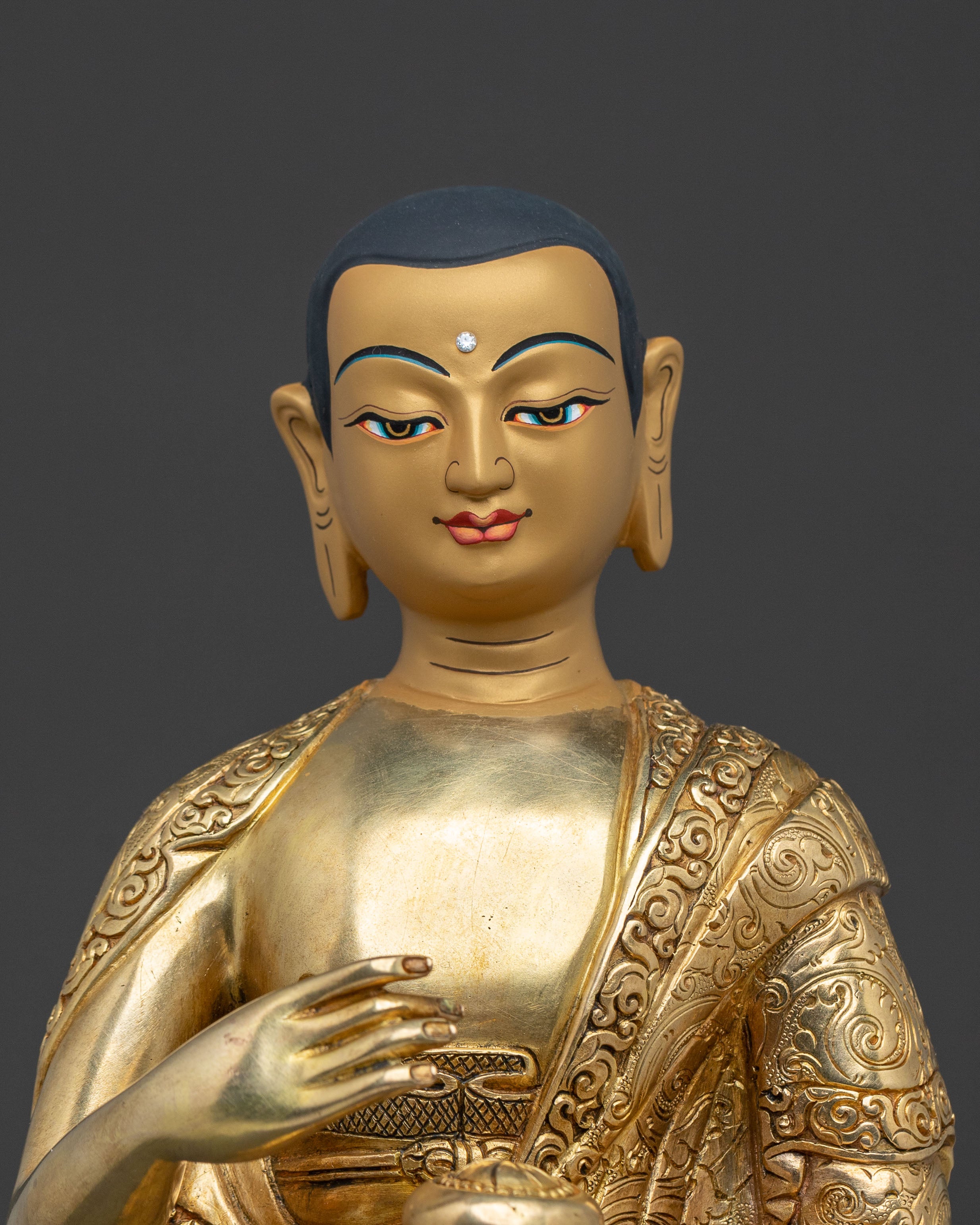 Shakyamuni Buddha with Disciples Handcrafted Statue Set
