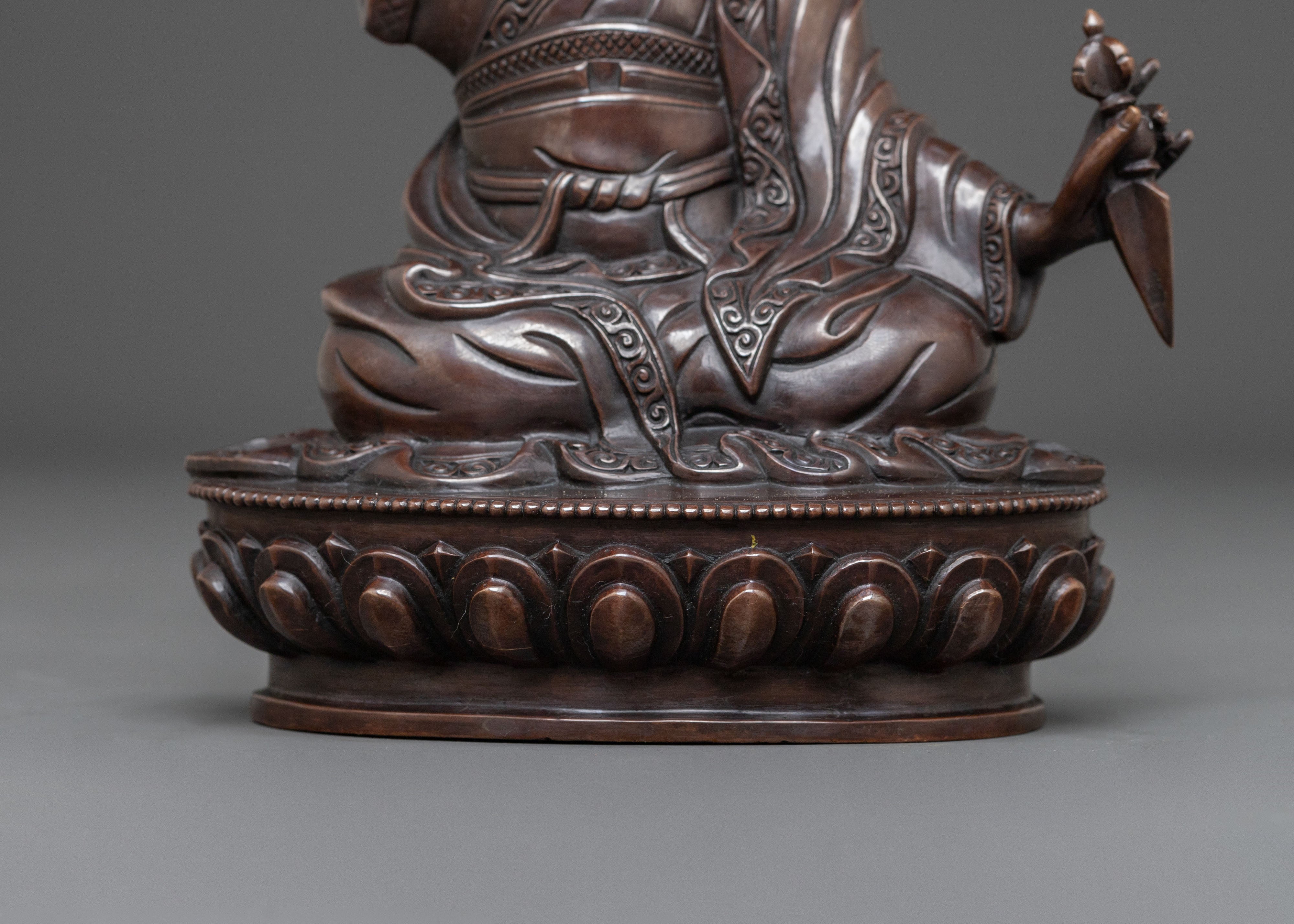 2nd Gyalwa Karmapa Oxidized Copper Statue | Divine Figurine