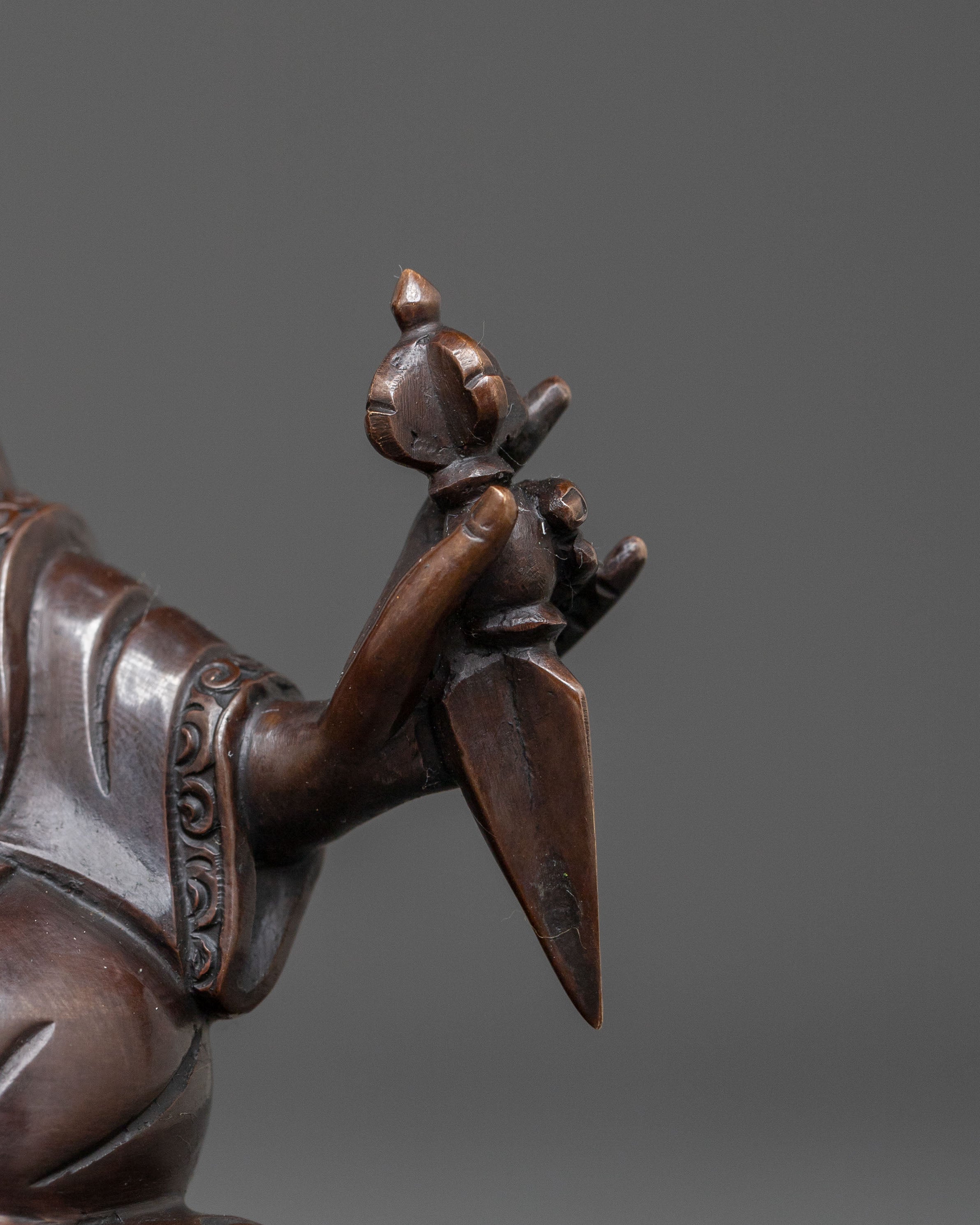 2nd Gyalwa Karmapa Oxidized Copper Statue | Divine Figurine