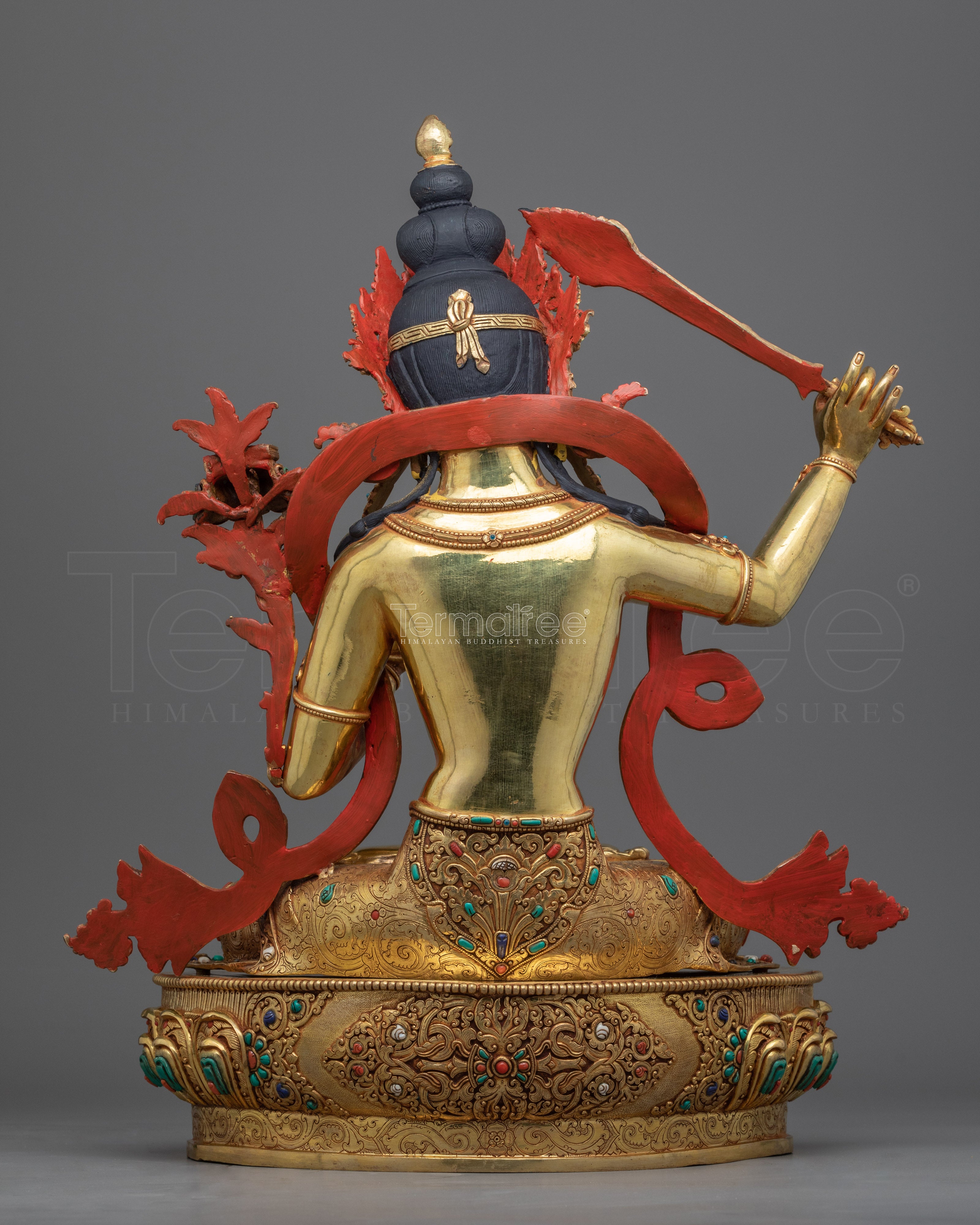 Wisdom Buddha Mantra Practice Statue | Traditional Tibetan Bodhisattva Of Wisdom - Termatree