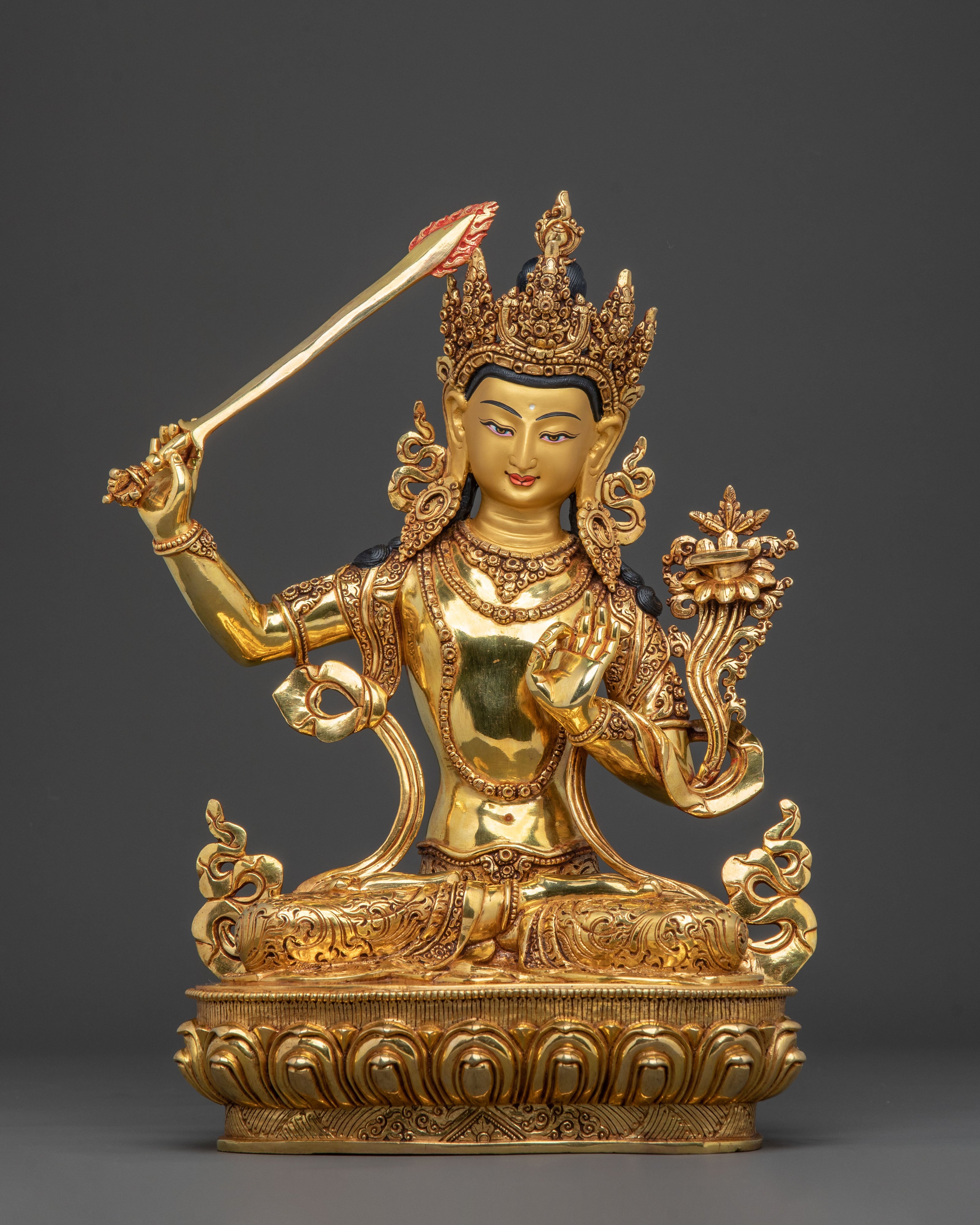 Sacred Manjushri Blessing Statue | Bodhisattva of Wisdom