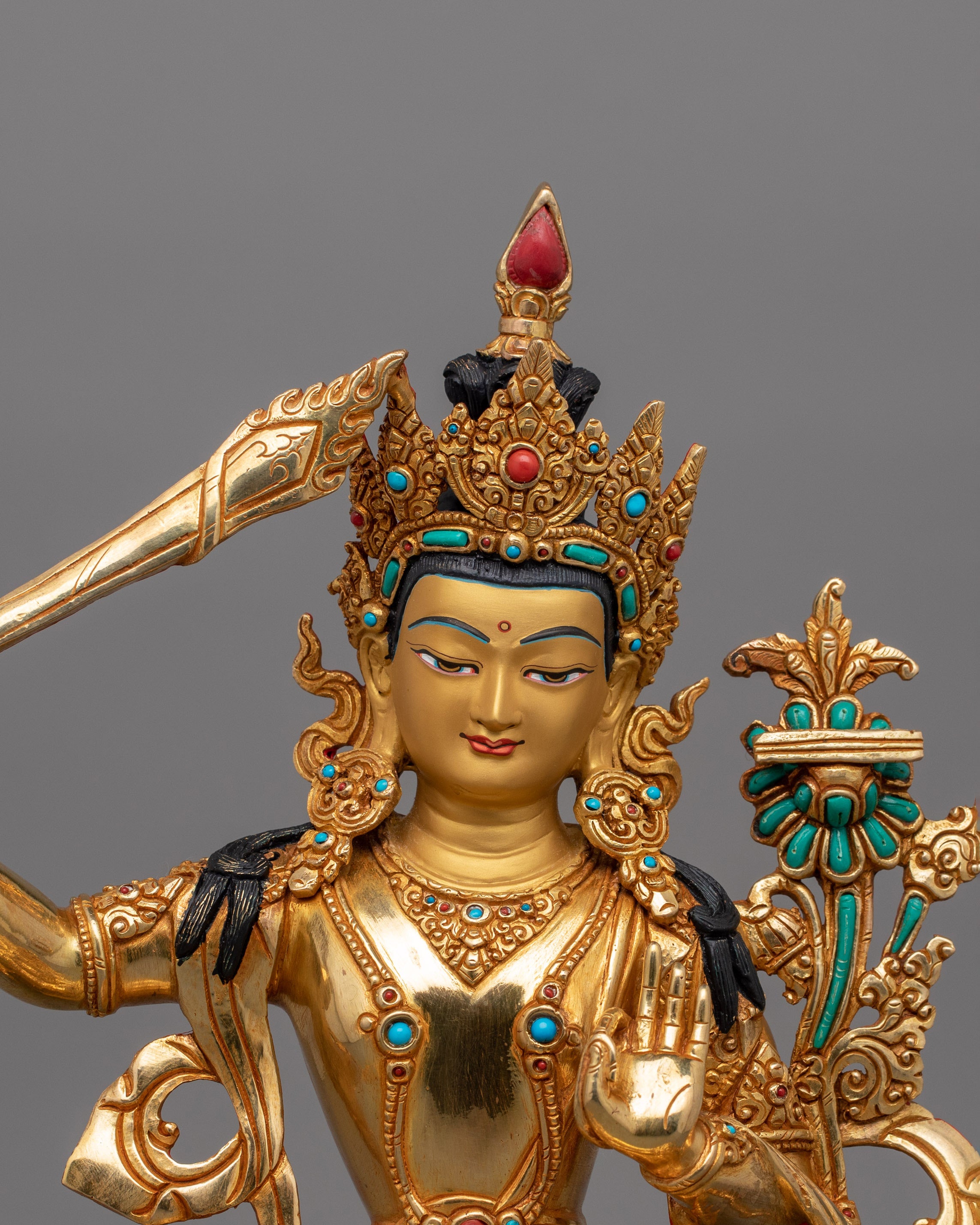 Bodhisattva Manjushri Wisdom Deity Figurine | A Symbol of Enlightenment