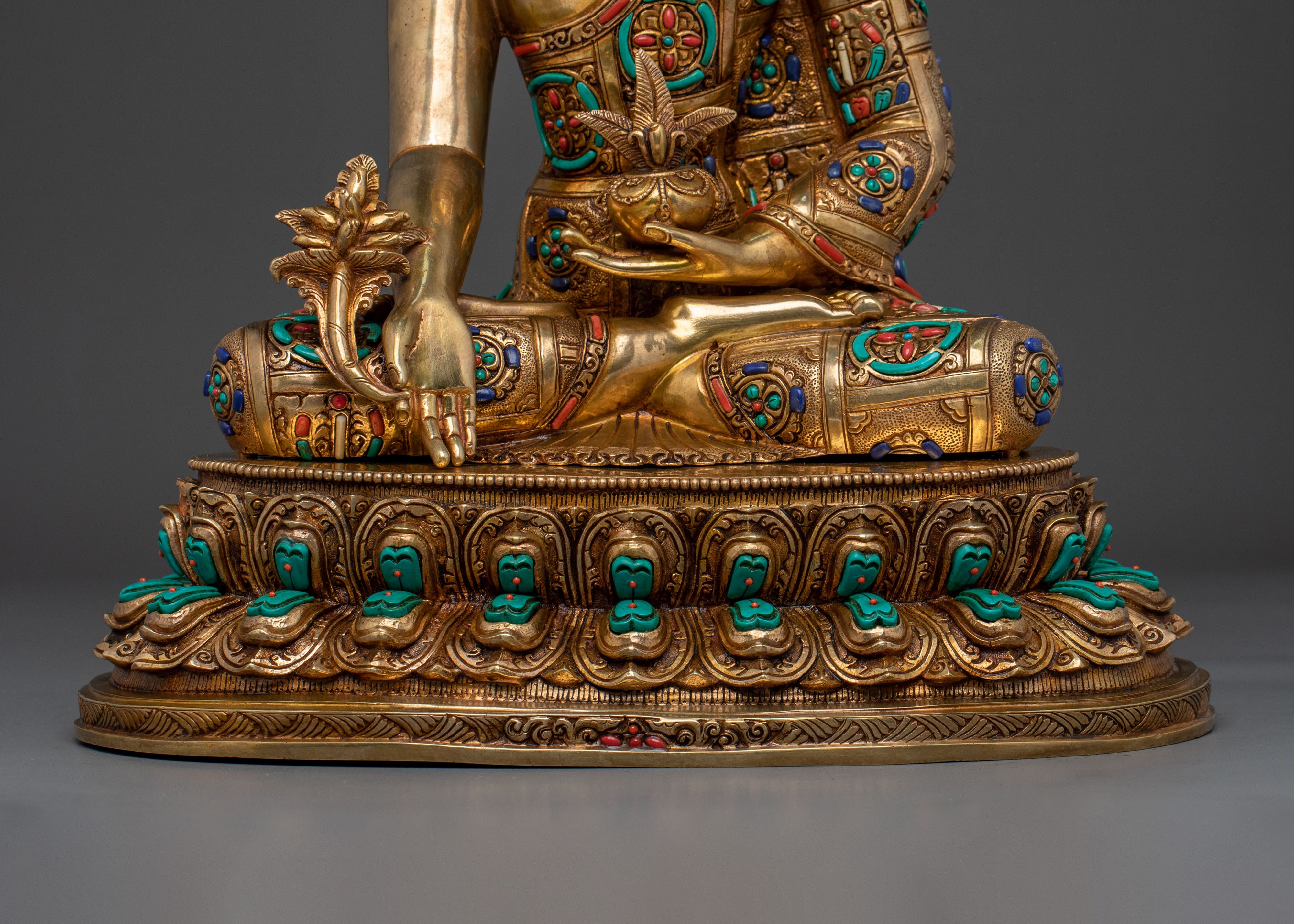 Three Buddhas Statue Set: Exquisite 24K Gold Gilded Figurines