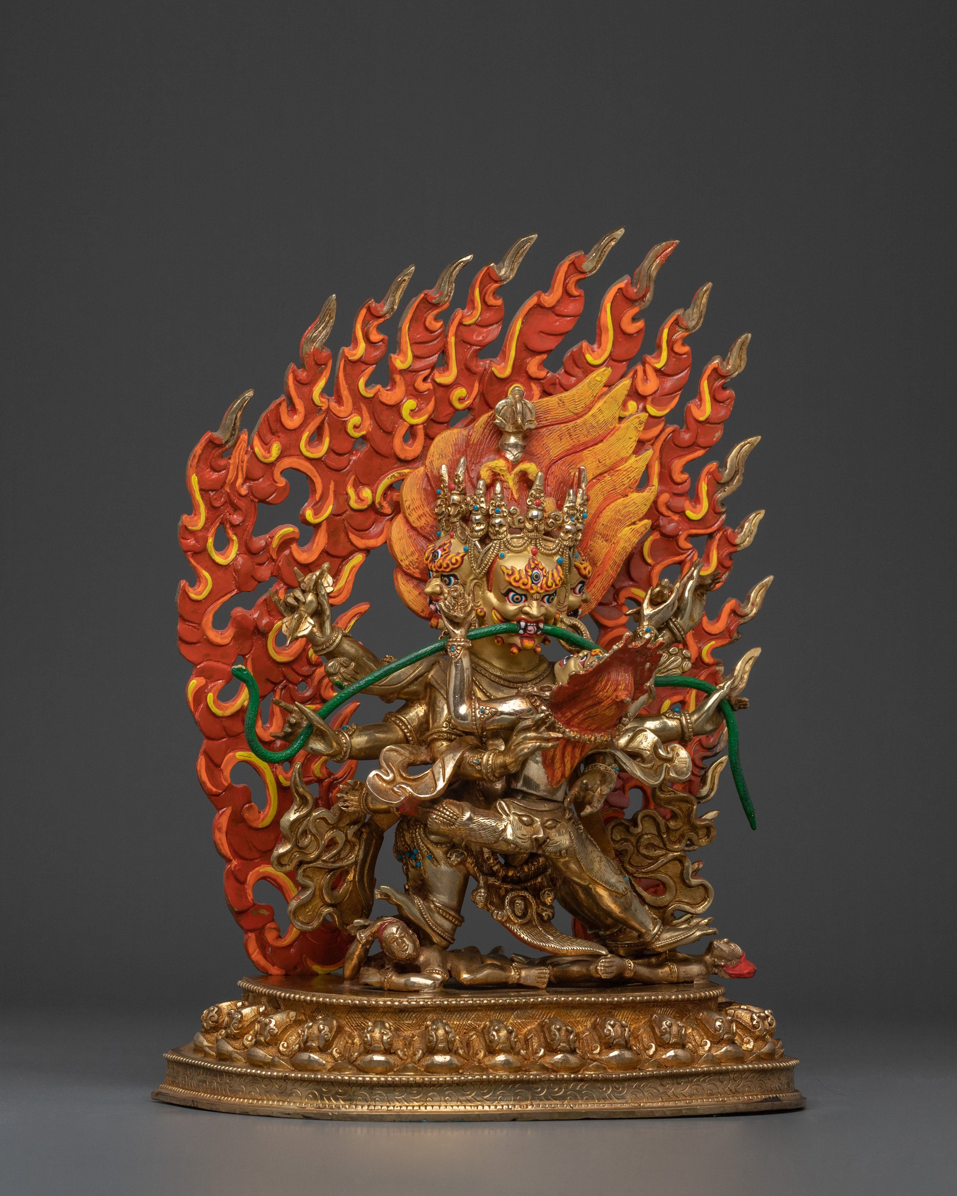 Mahachakra Vajrapani with consort: Himalayan Handcrafted Statue