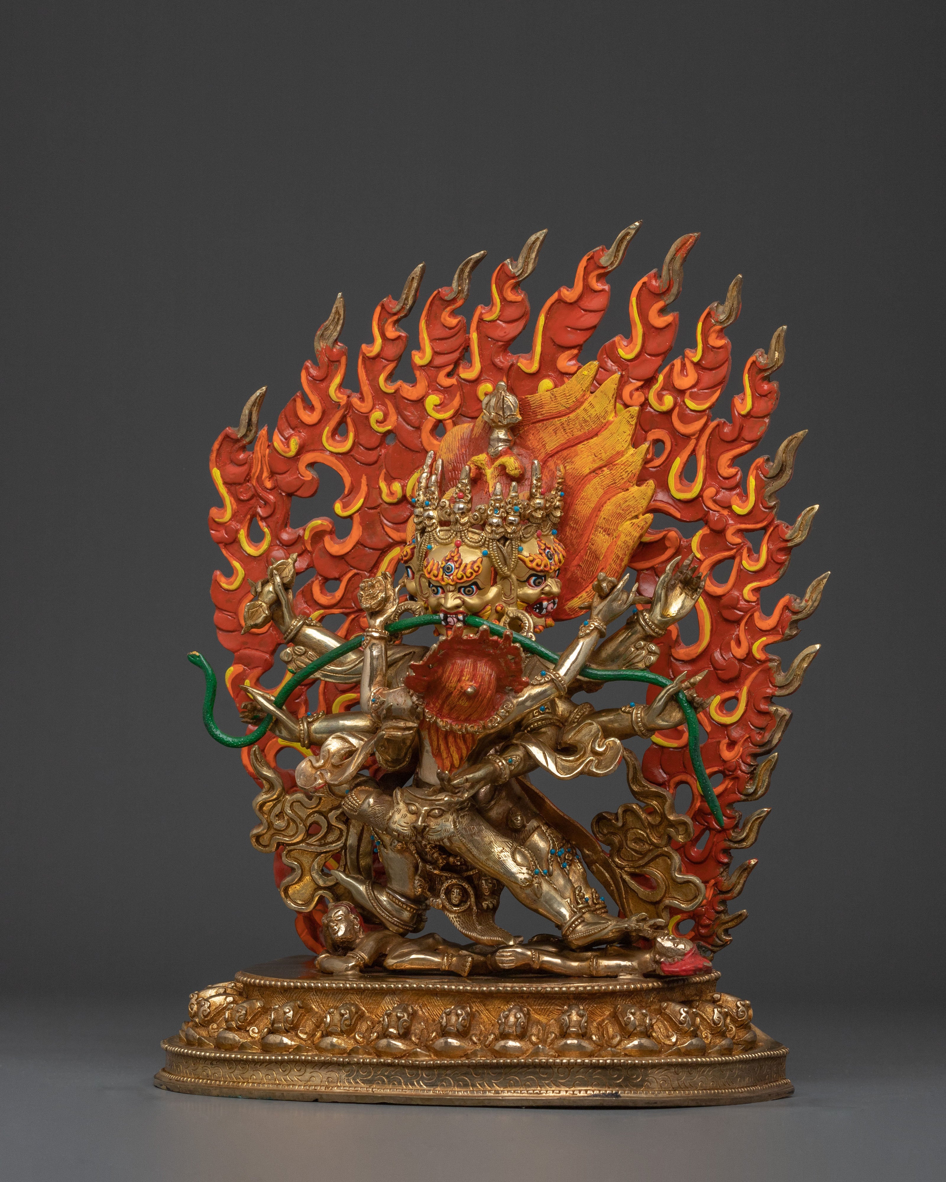 Mahachakra Vajrapani with consort: Himalayan Handcrafted Statue