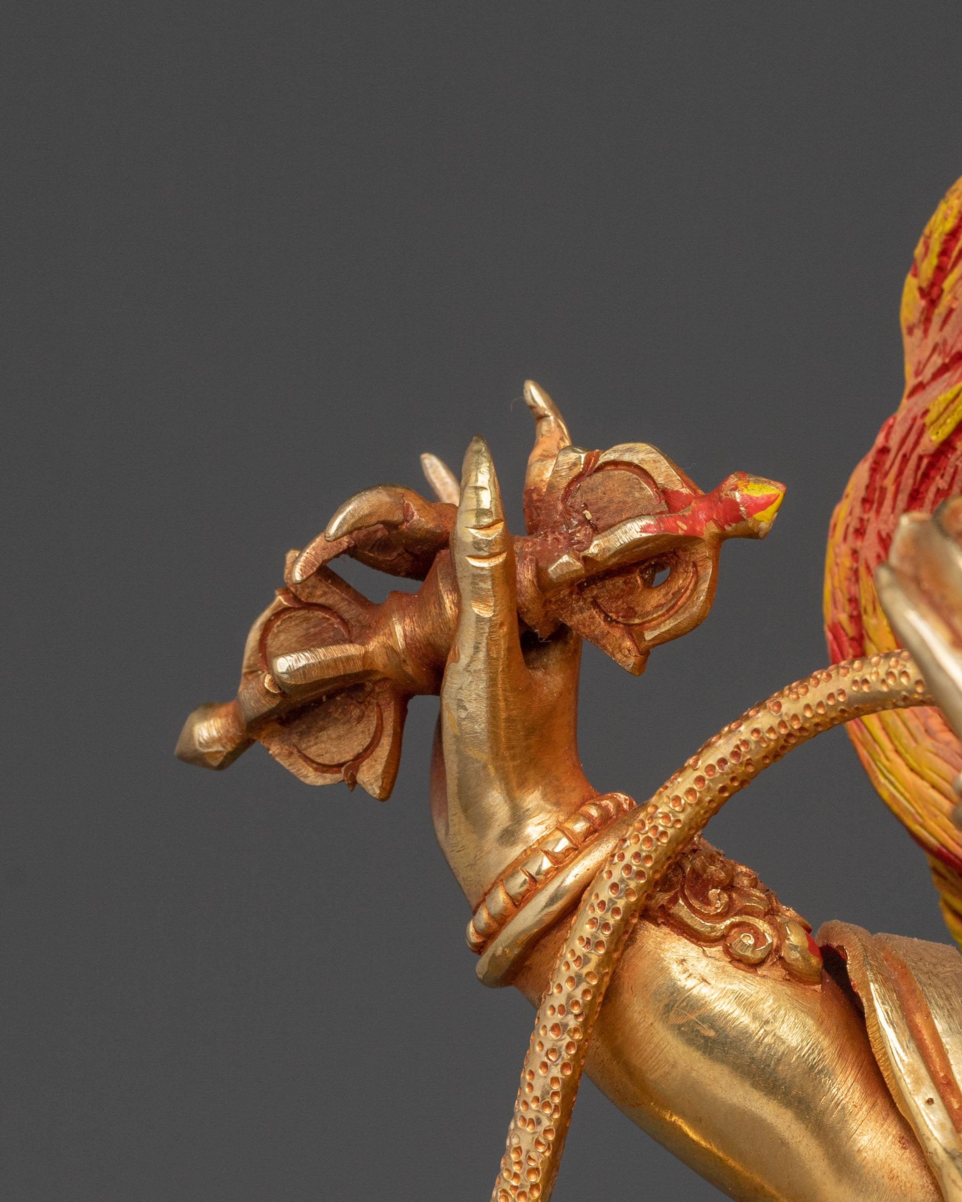 Mahachakra Vajrapani with Consort Statue: 24K Gold Gilded