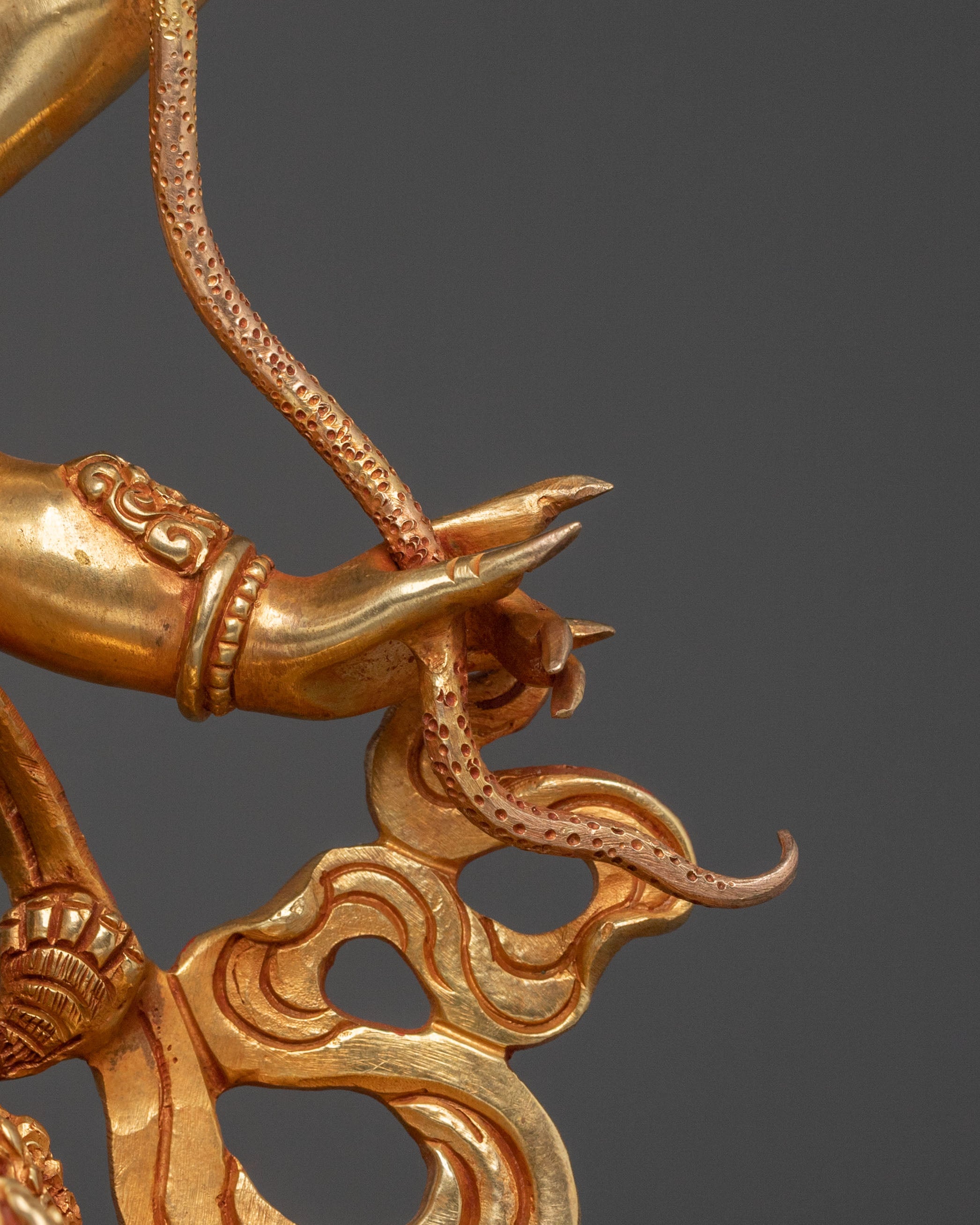 Mahachakra Vajrapani with Consort Statue: 24K Gold Gilded