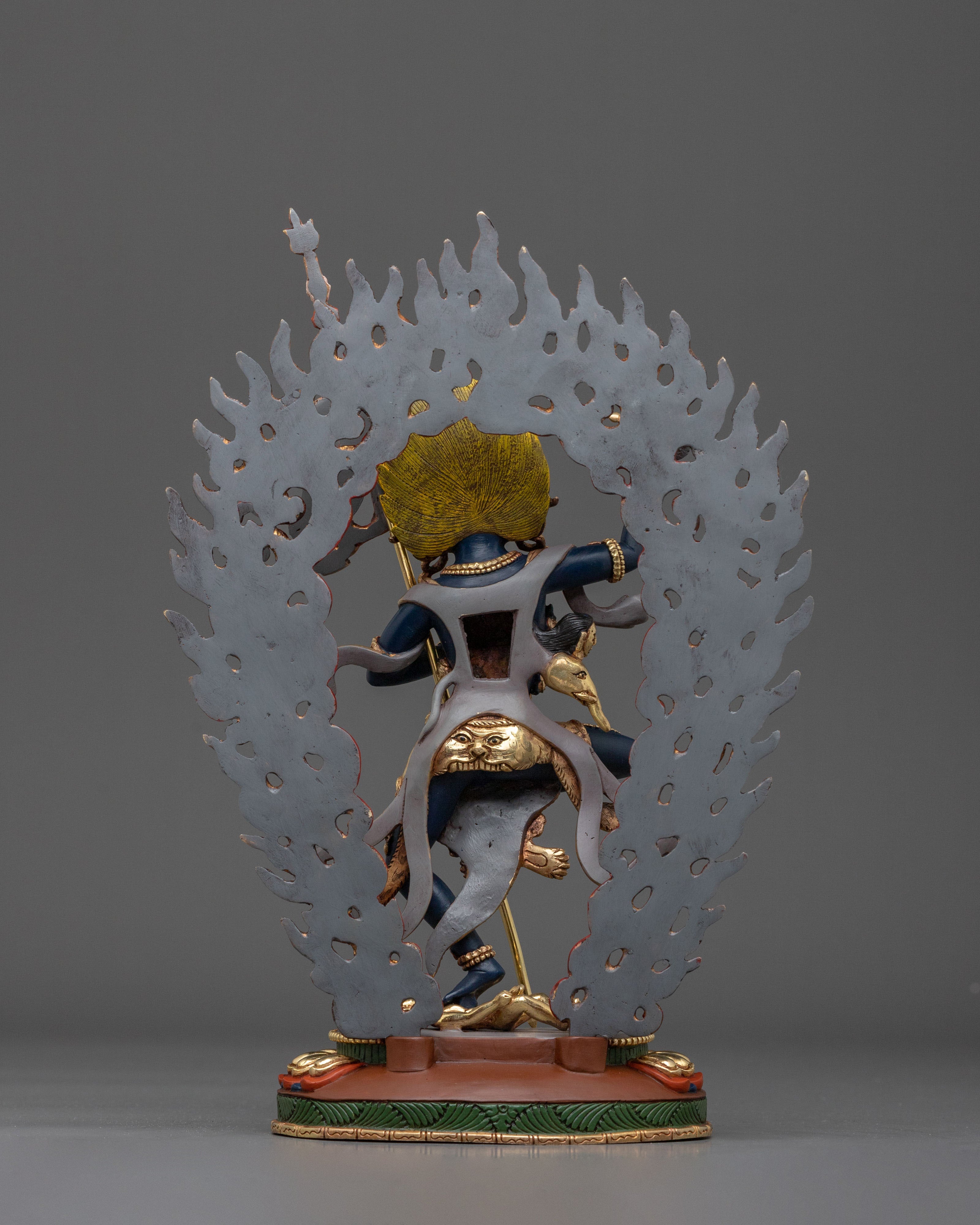 Wrathful Statue of Yogini Troma Nagmo: 24K Gold Gilded