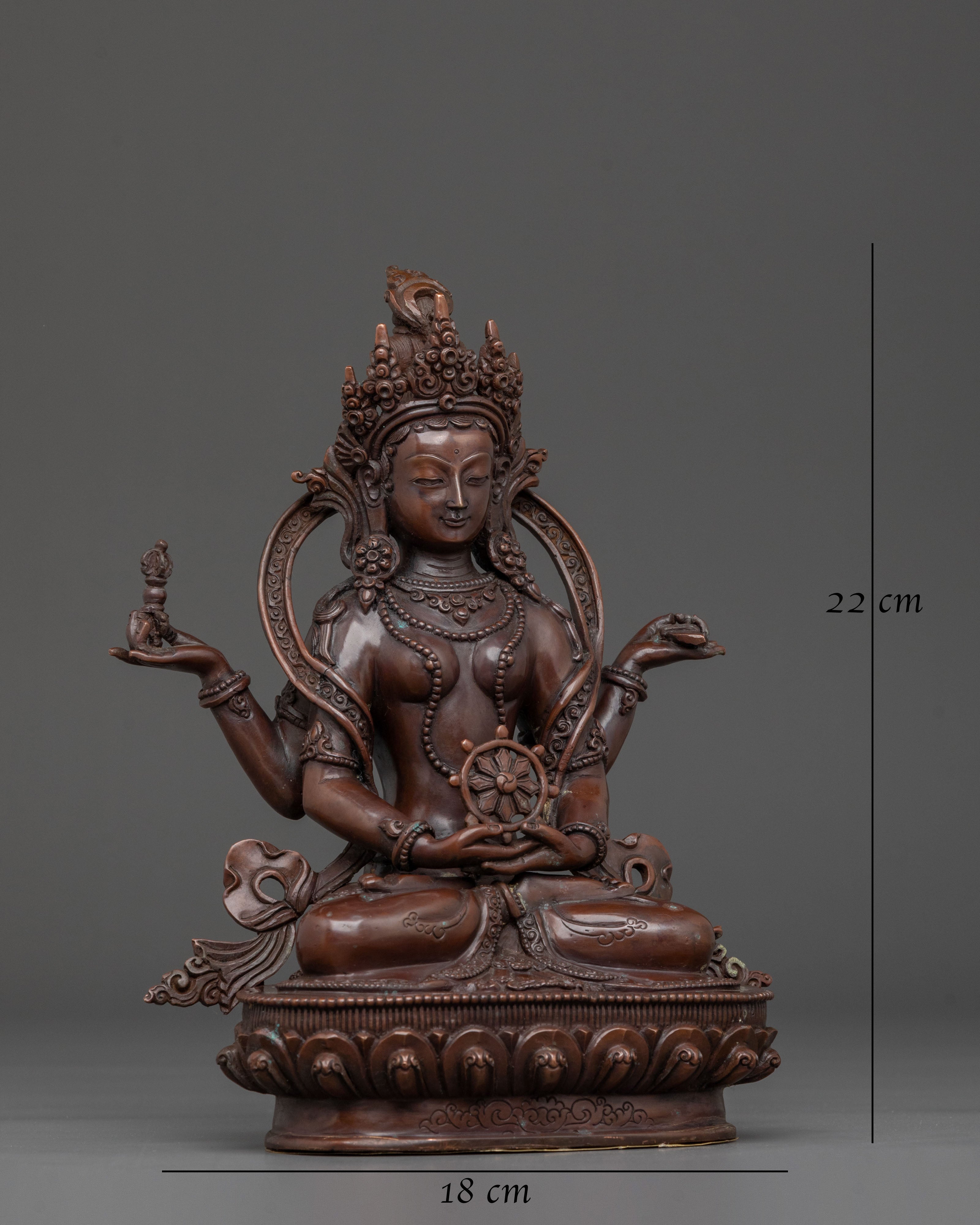 Prajnaparamita Oxidized Statue | Buddhist Shrine