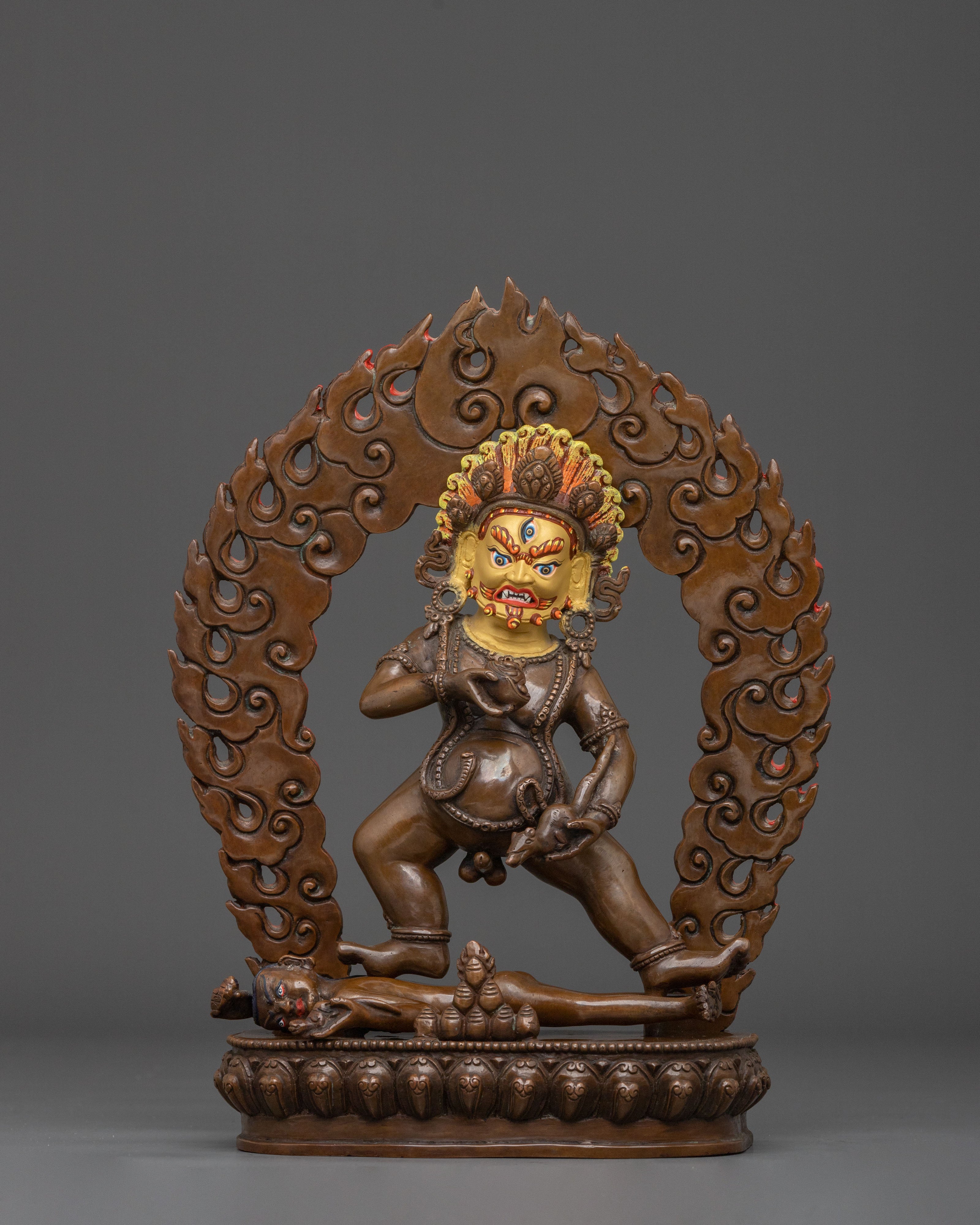 Black Dzambhala Statue: Oxidized Copper | Symbol of Wealth