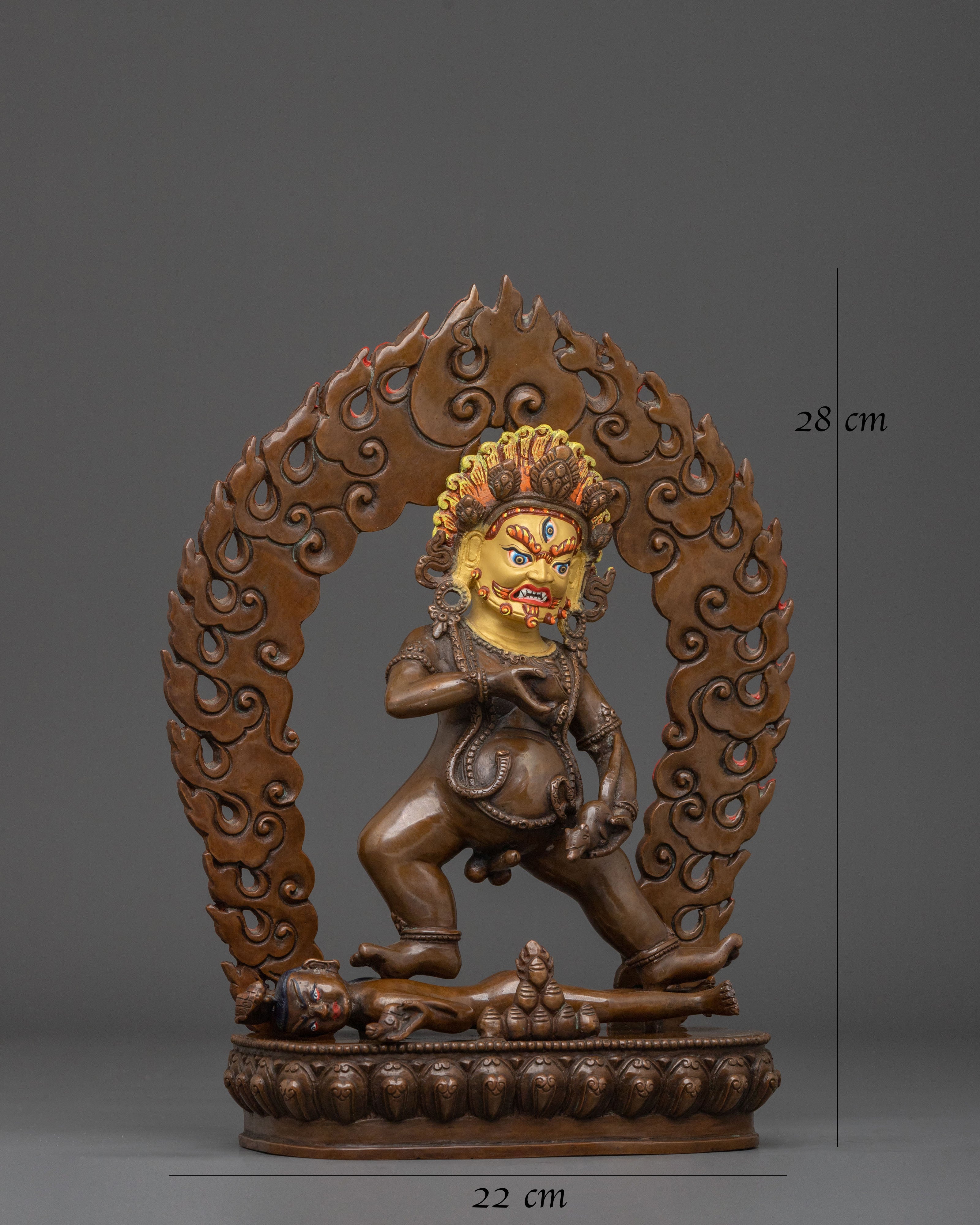 Black Dzambhala Statue: Oxidized Copper | Symbol of Wealth