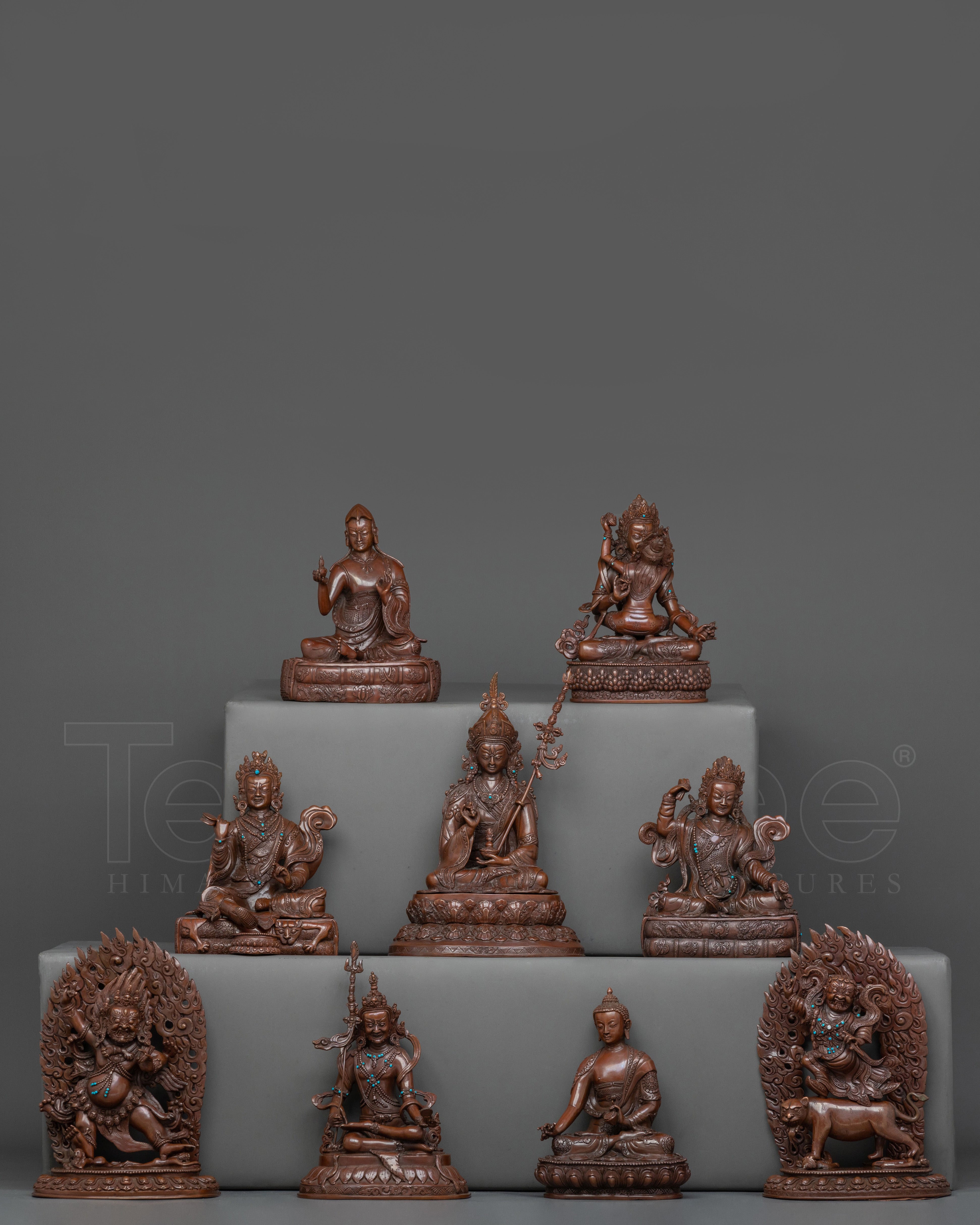 Guru Rinpoche with Eight Manifestation Sacred Statue Collection