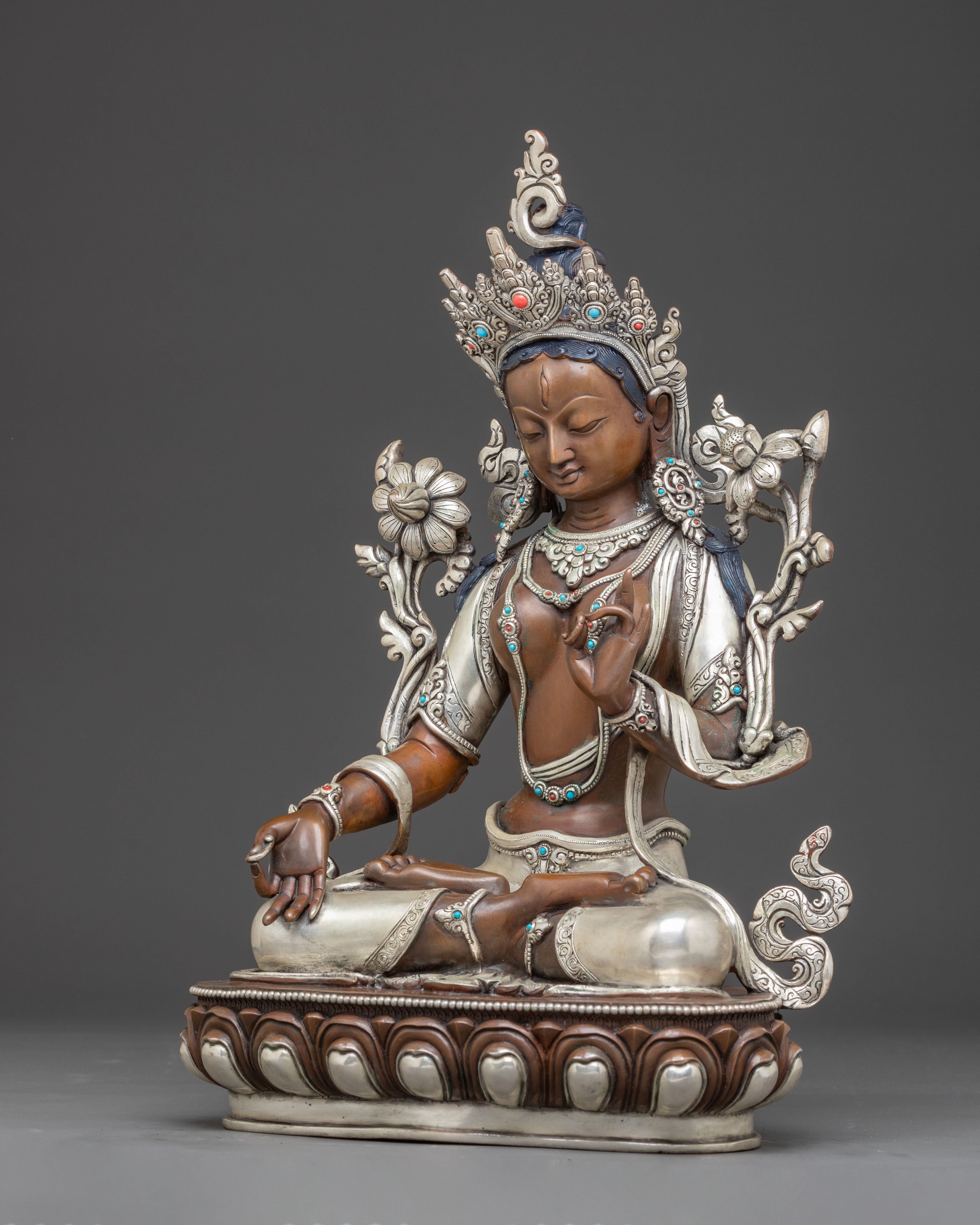 Handmade Figurine of White Tara Goddess of Longevity