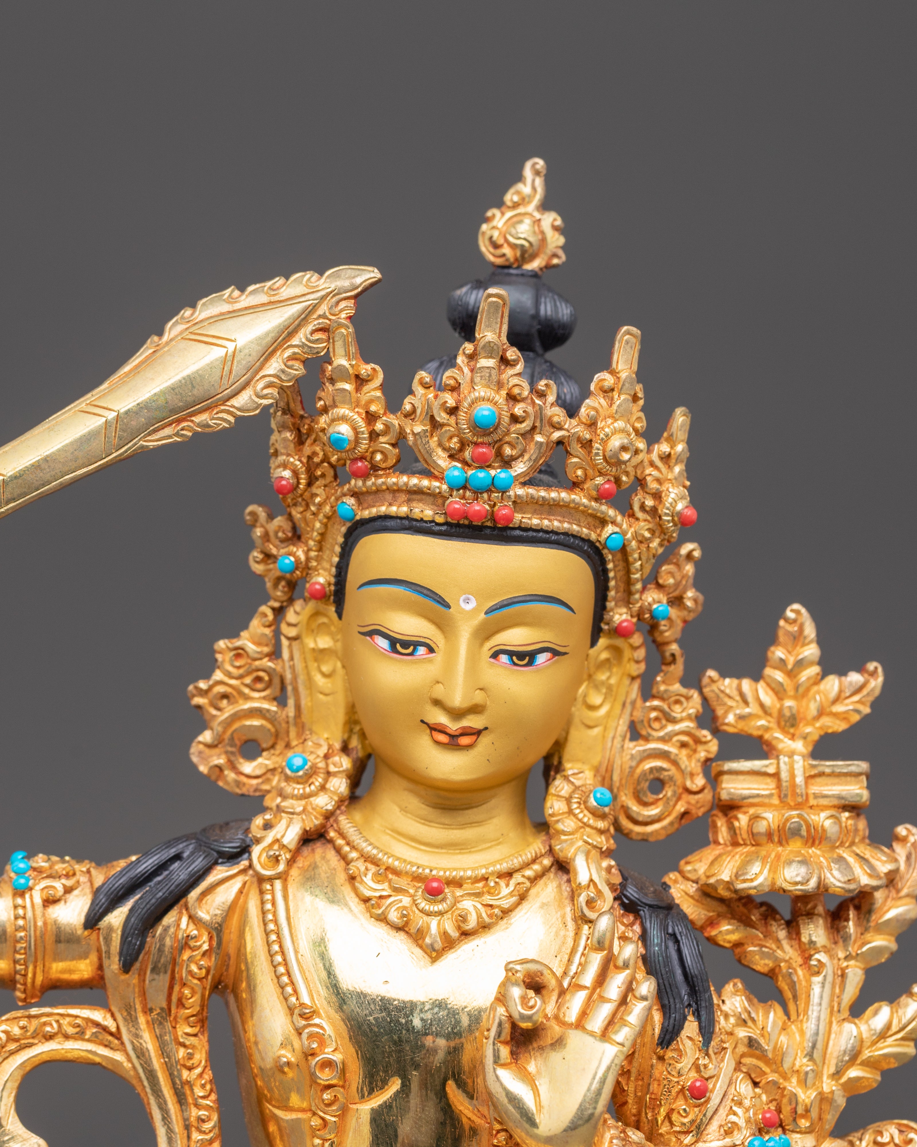 Nepalese Crafted Manjushri Statue | Traditional Himalayan Art