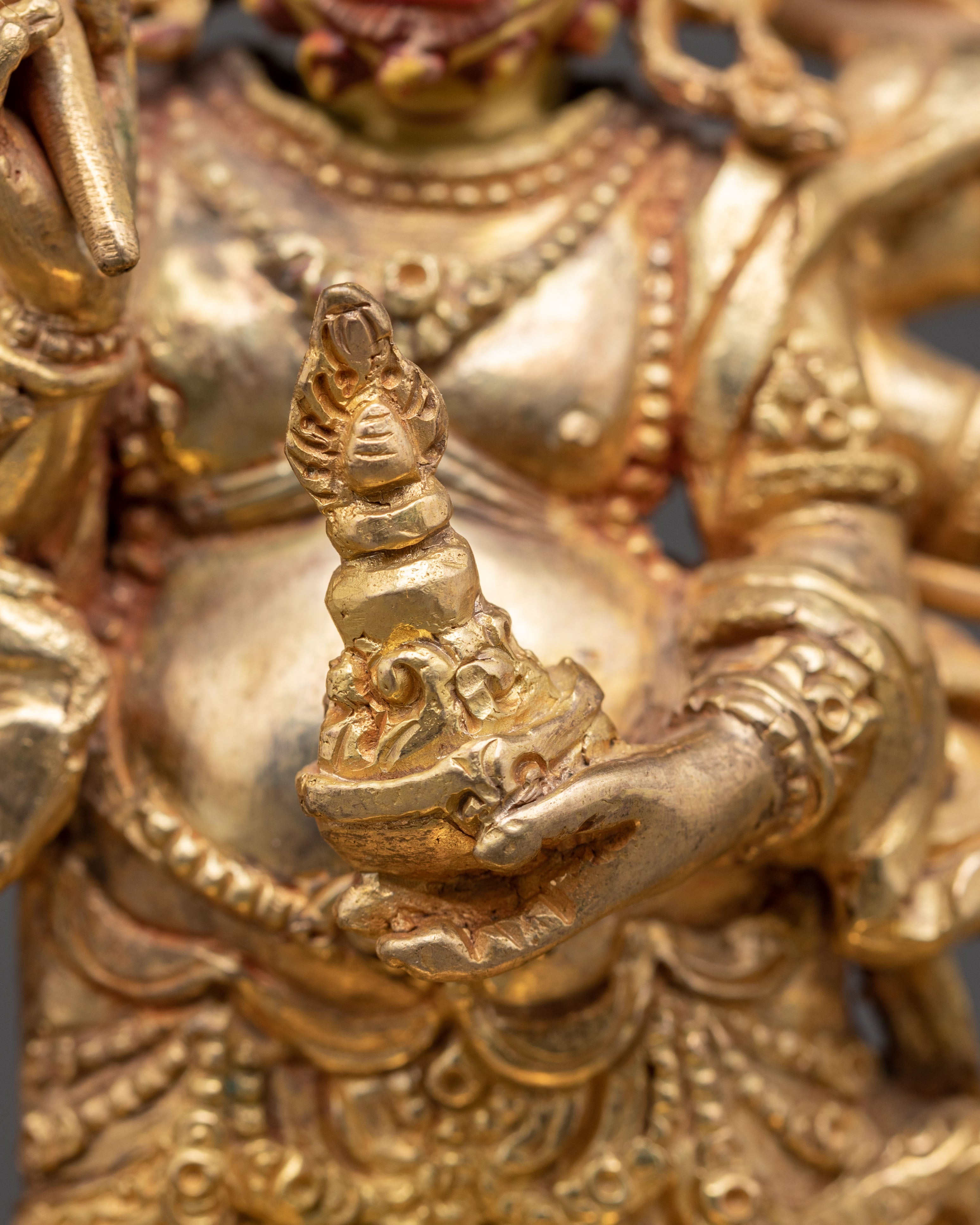 Fierce Protector Deity White Mahakala Statue | Guardian of Dharma