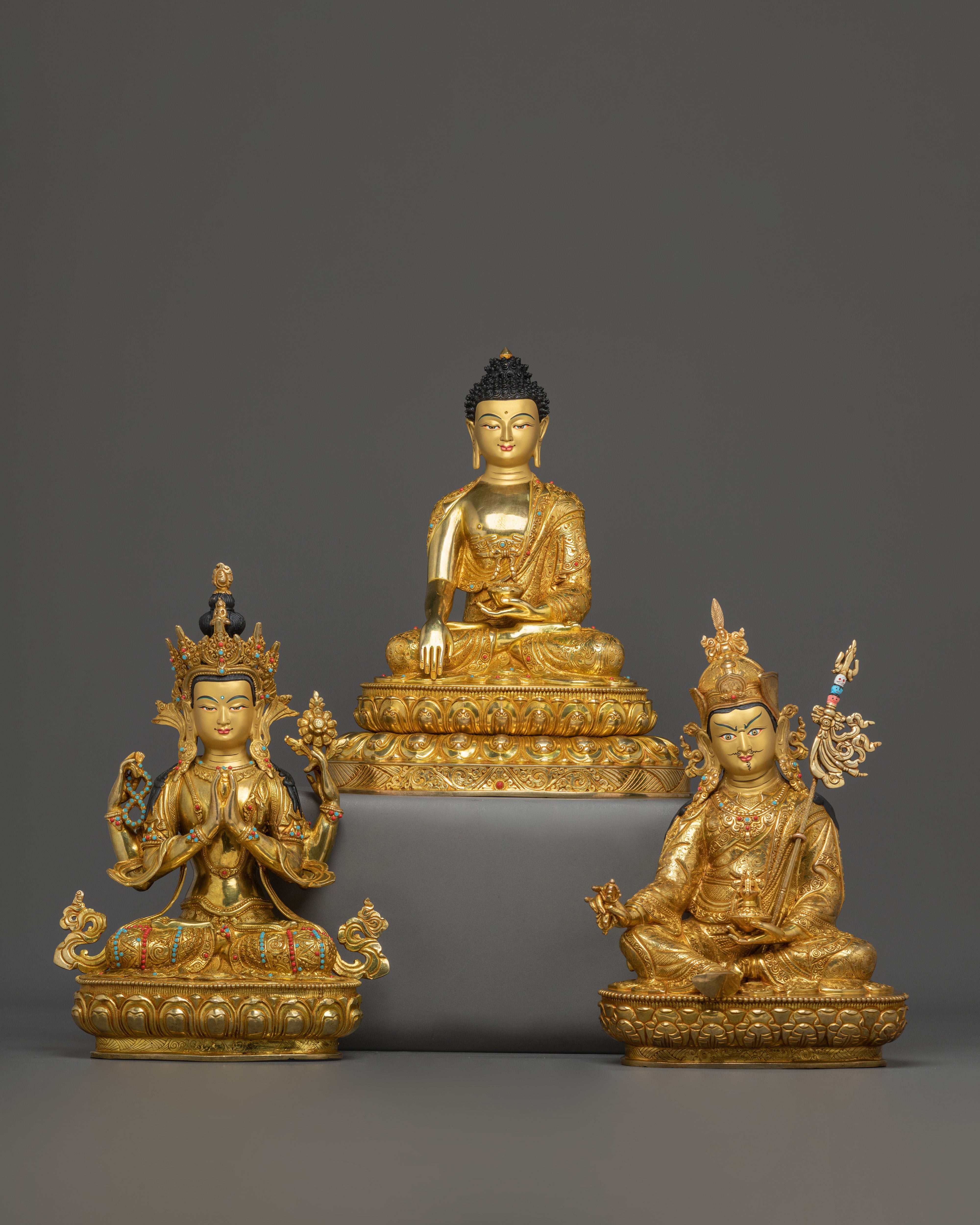 Buddha Dharma Sangha Statue Set