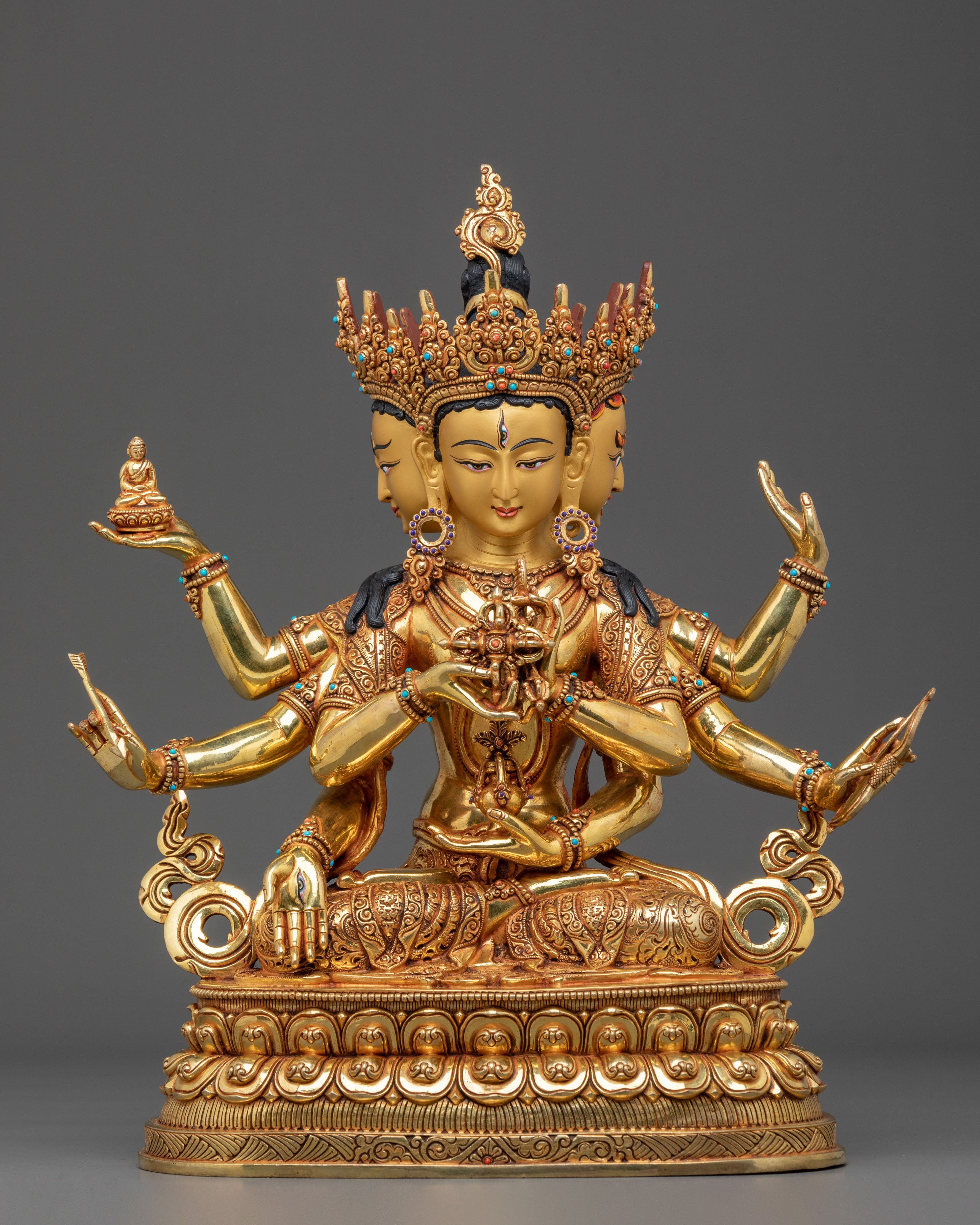 Three Long-Life Deities Statue Set | Tibetan Buddhist Figurine