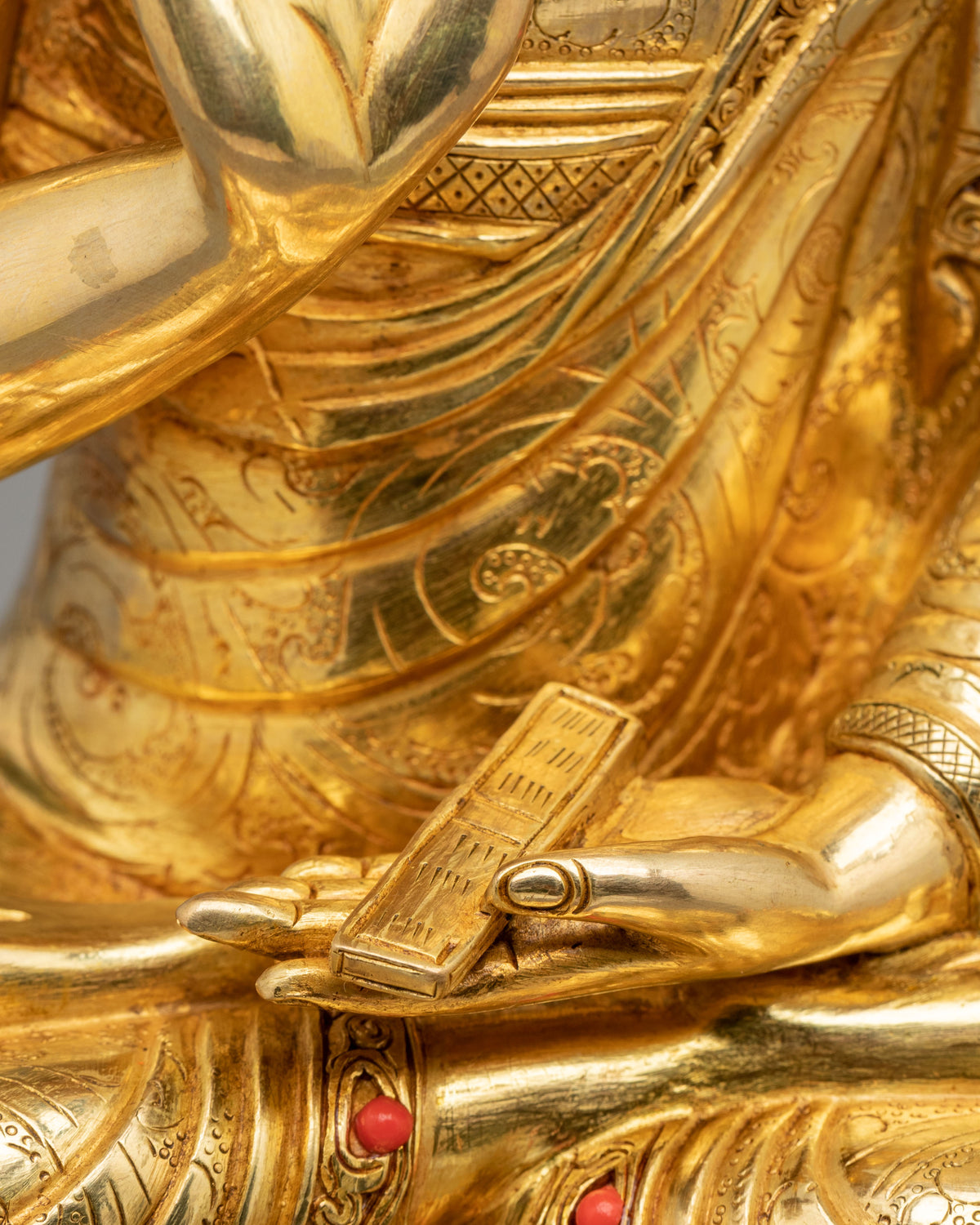 Tsongkhapa with Disciples Gelug Lineage Statue Set | 24K Gold Gilded
