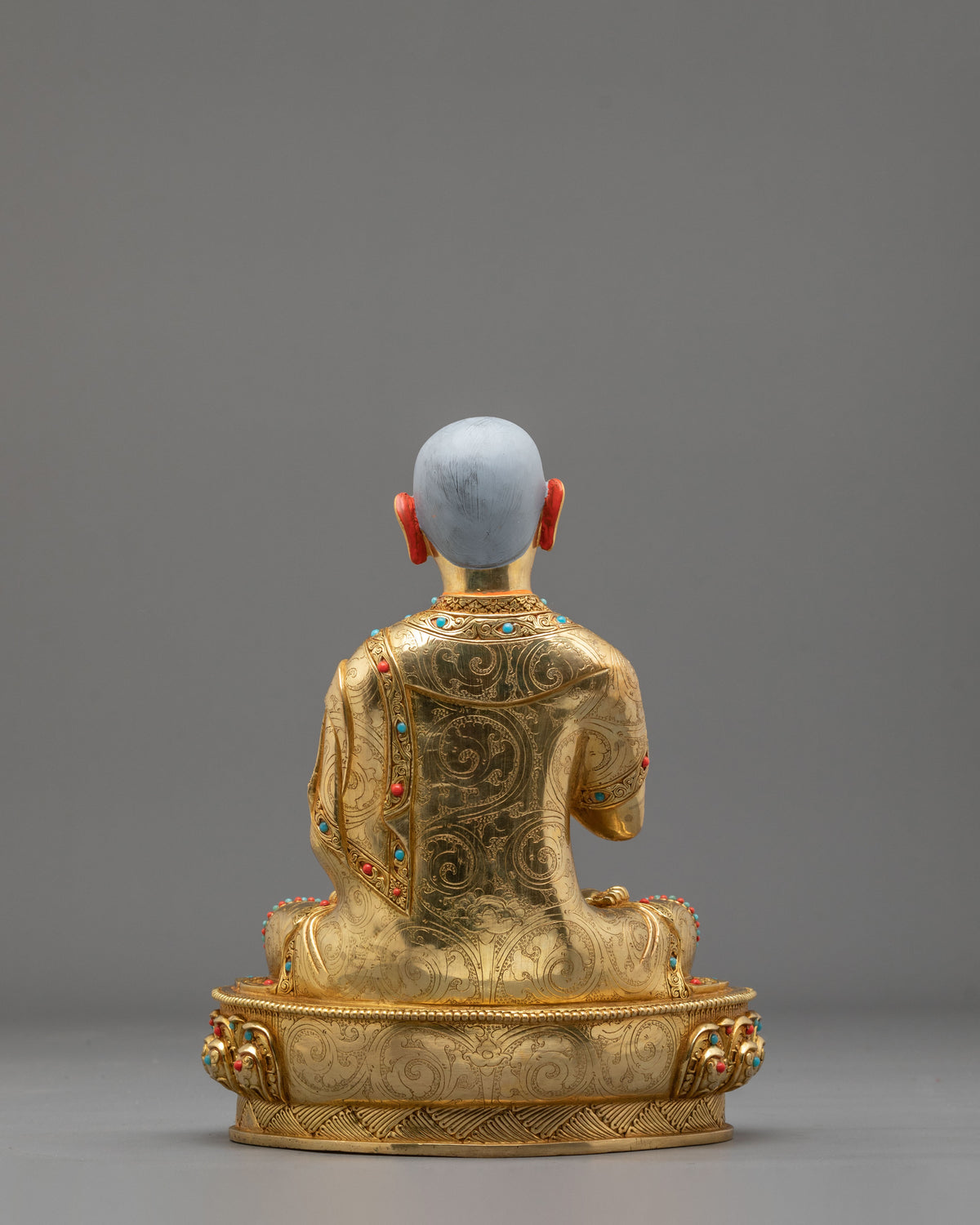 Tsongkhapa with Disciples Gelug Lineage Statue Set | 24K Gold Gilded