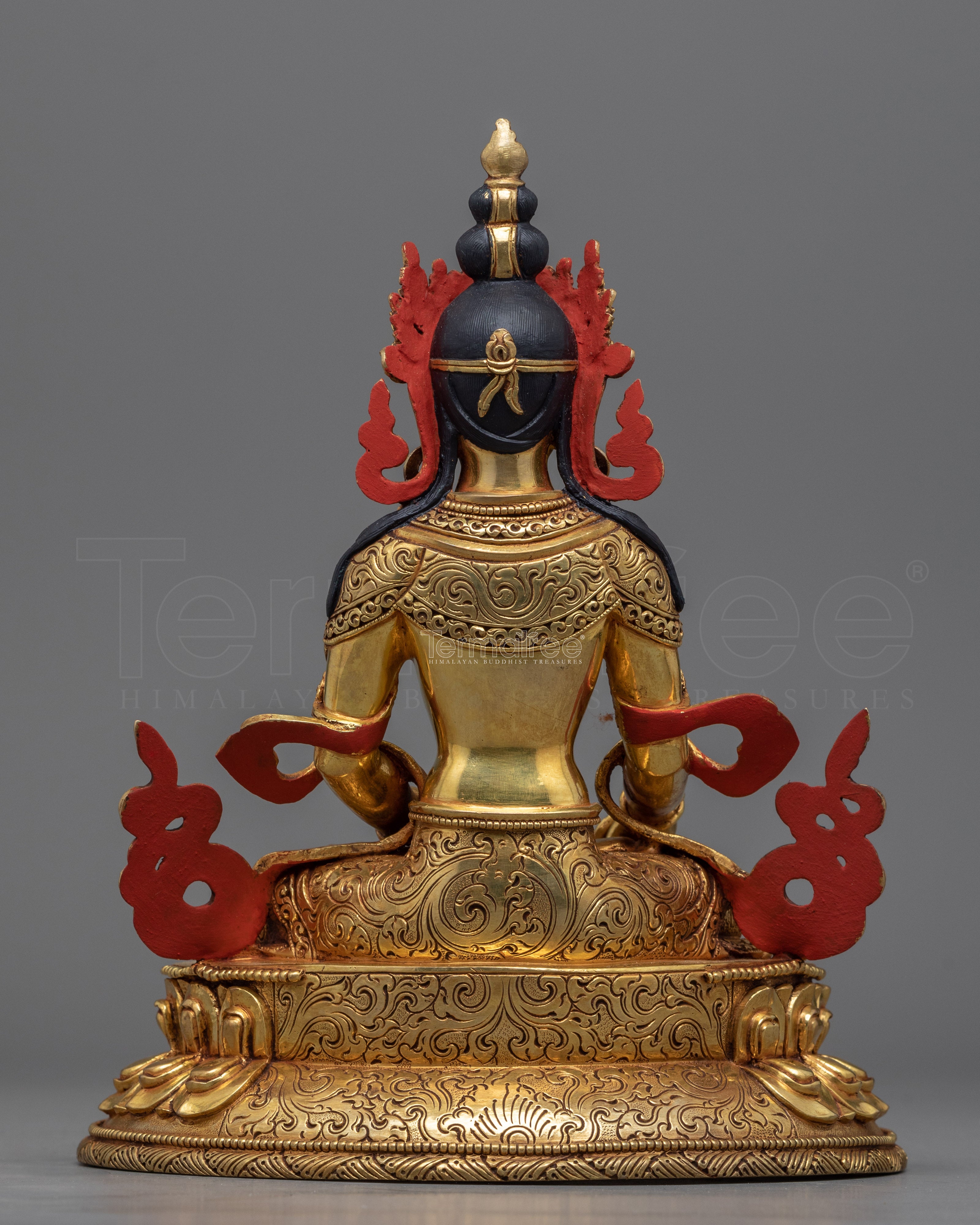 Bodhisattva Kshitigarbha Statue | Hand-Carved Gold Gilded Fine Art