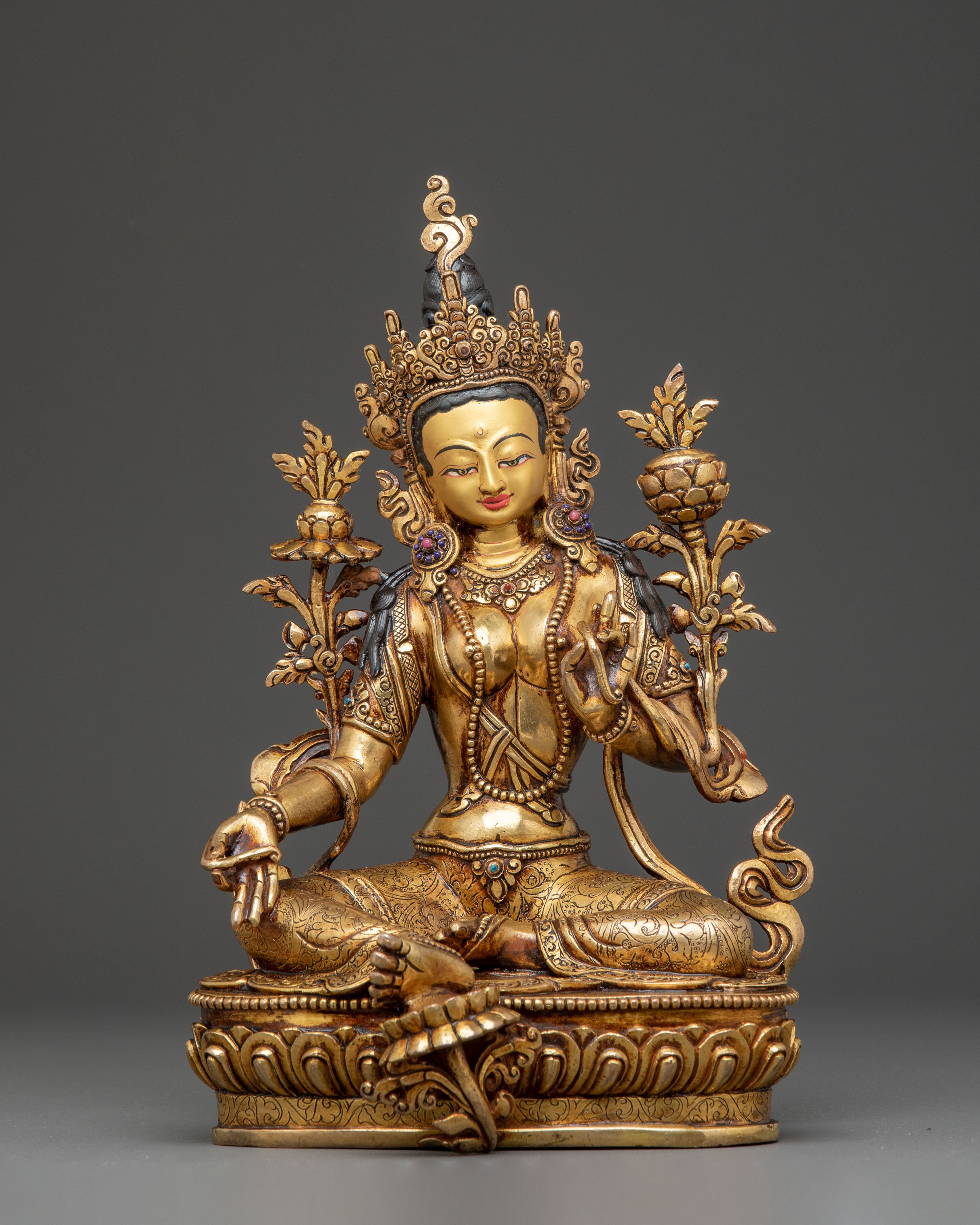 Peaceful Mother Green Tara Statue | Divine Feminine Icon