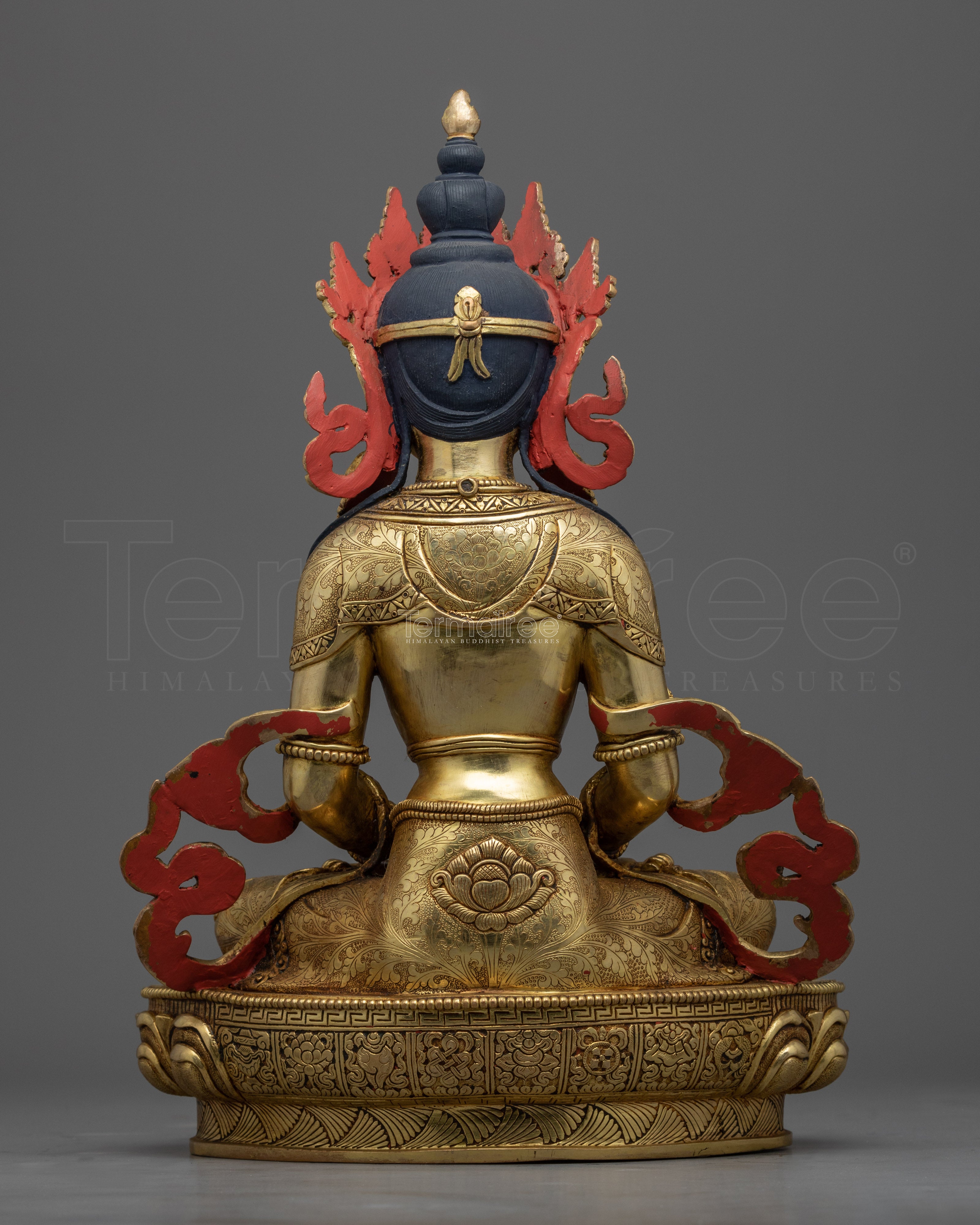 Buddha Amitayus Statue | Gold Gilded Long life Deity