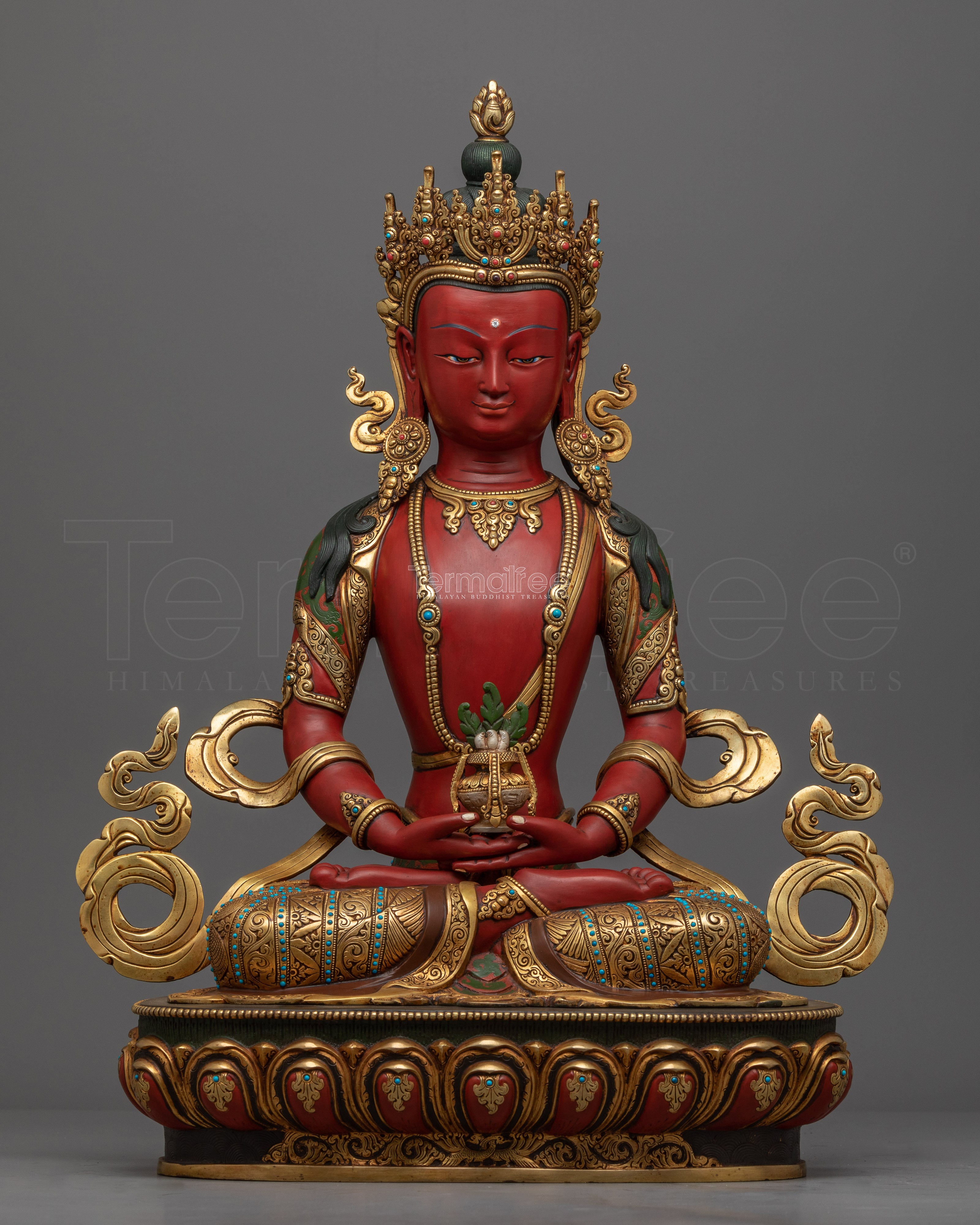 Amitayus Mantra Practice Statuette | Amitayus, of Amitavyūhavatī pure realm Statue
