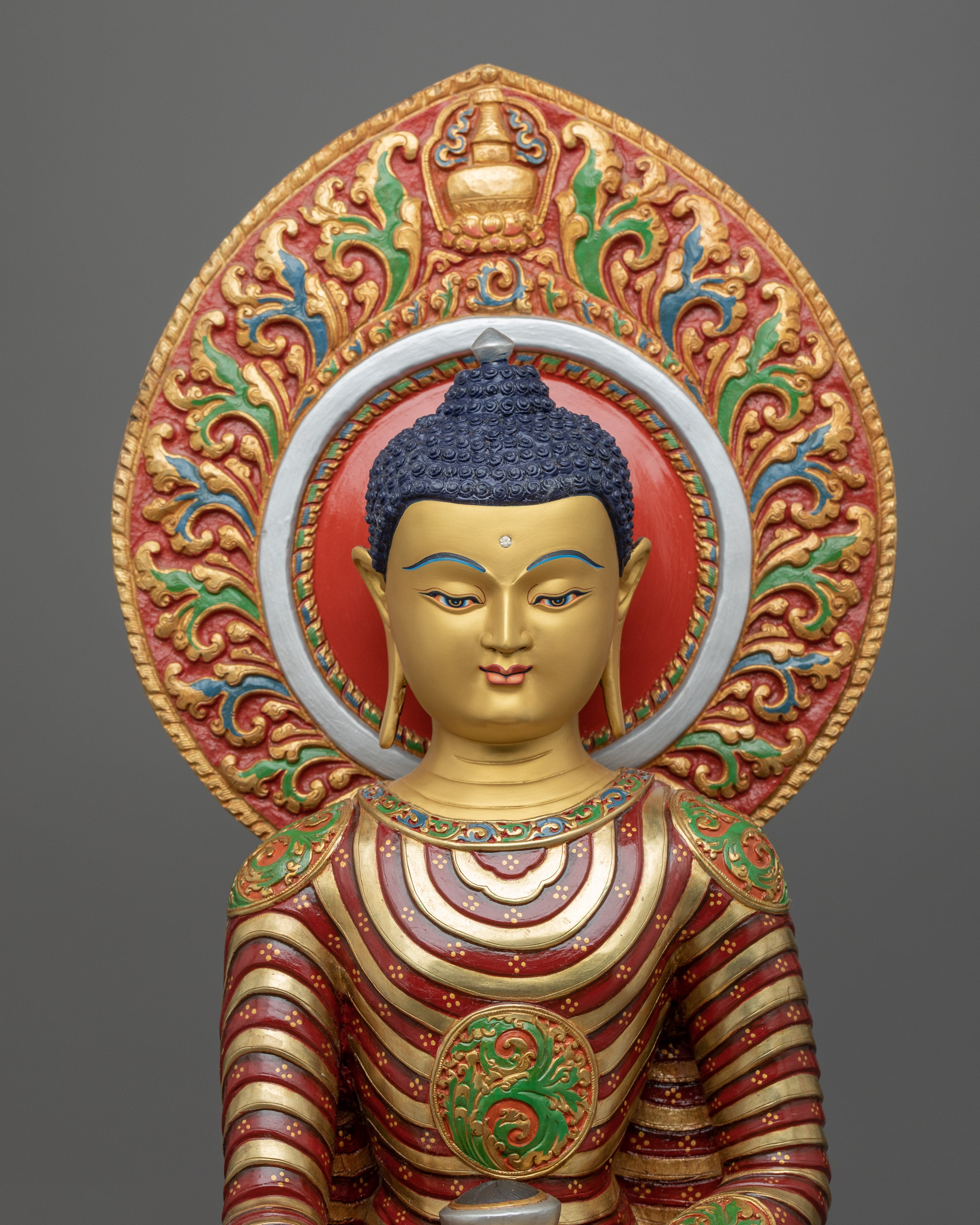 Shakyamuni Buddha Sculpture | Traditional Hand-Carved Historical Buddha Statue