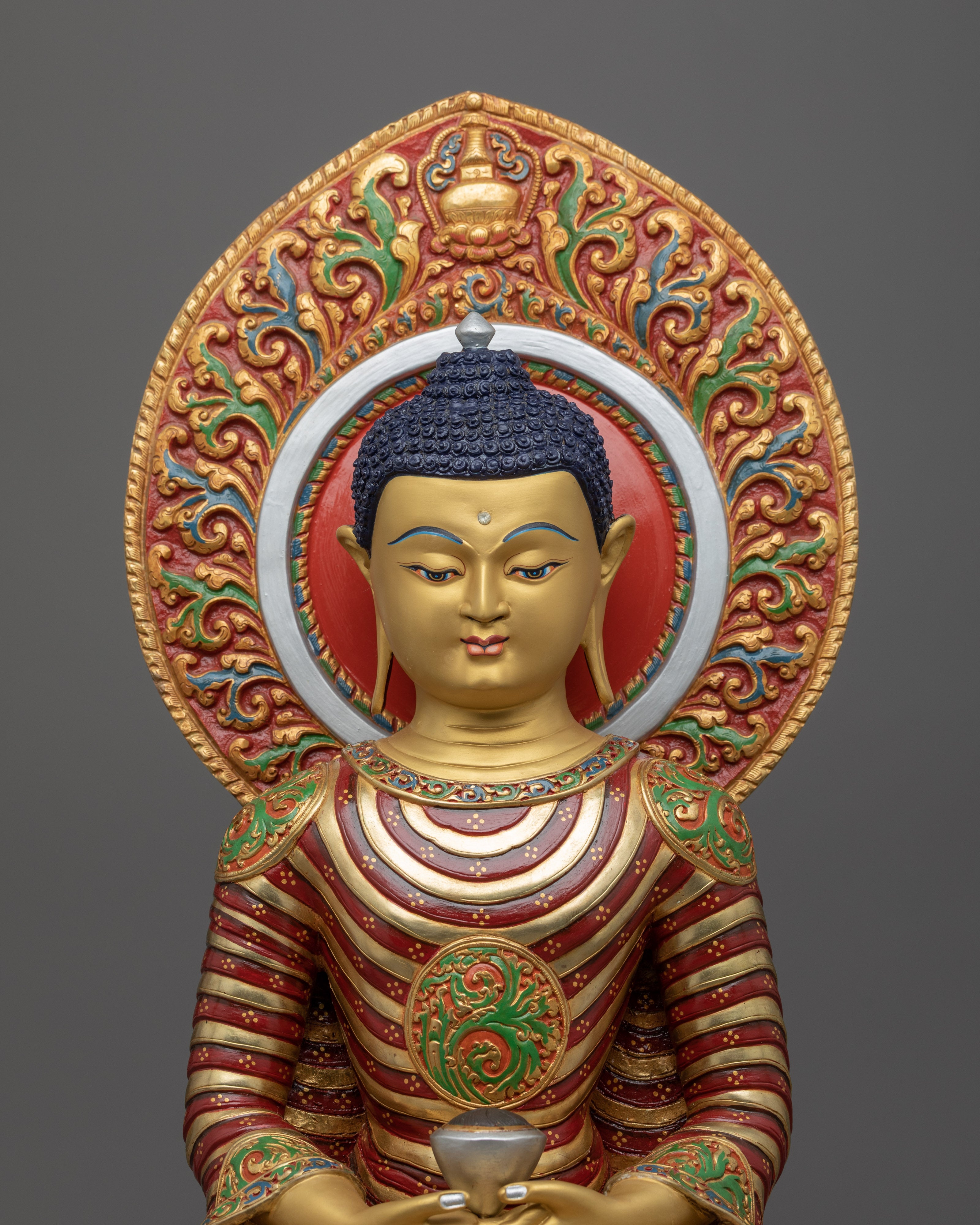 Serene Copper Buddha Amitabha Statue for Meditation | Traditional Himalayan Art