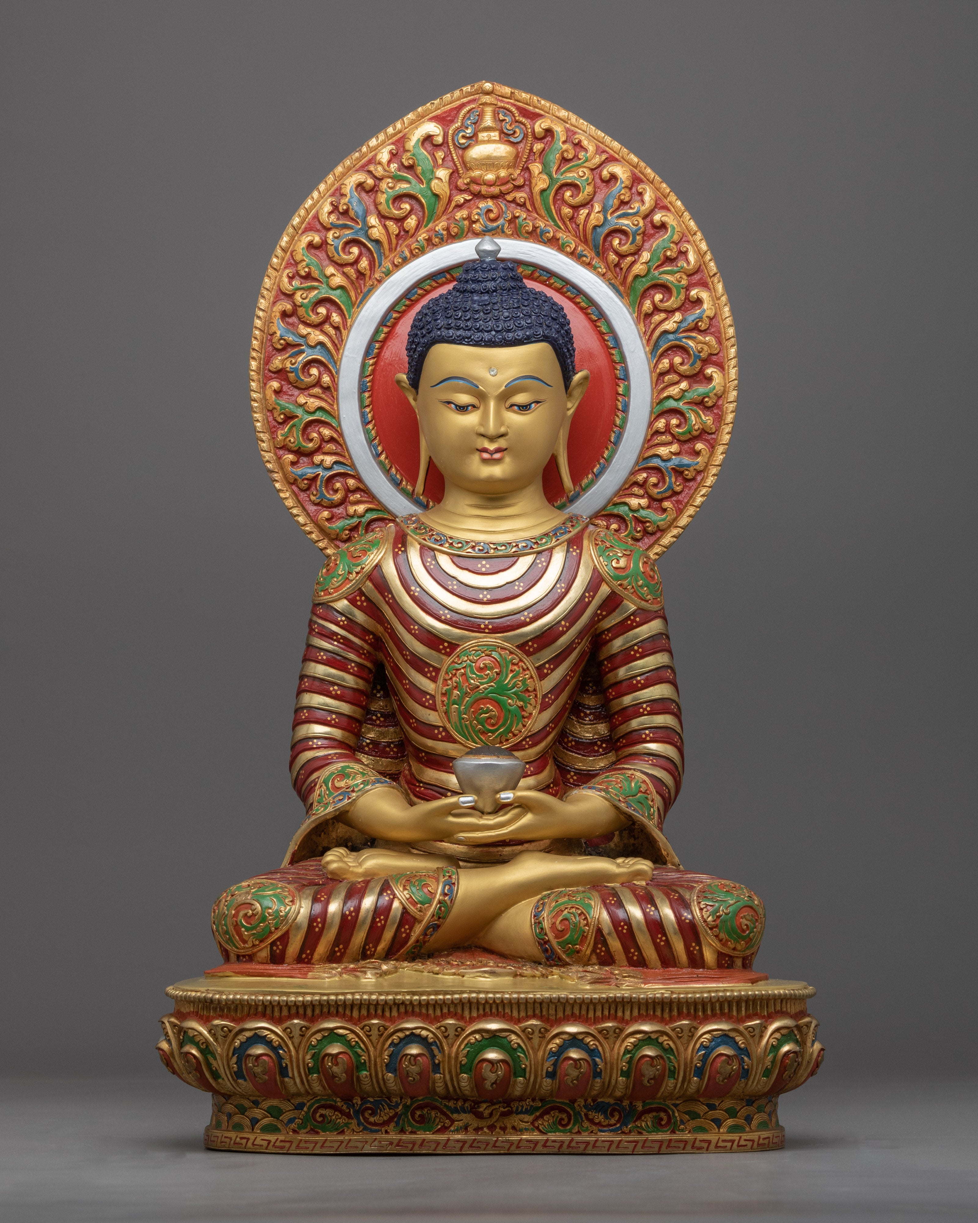 Serene Copper Buddha Amitabha Statue for Meditation | Traditional Himalayan Art