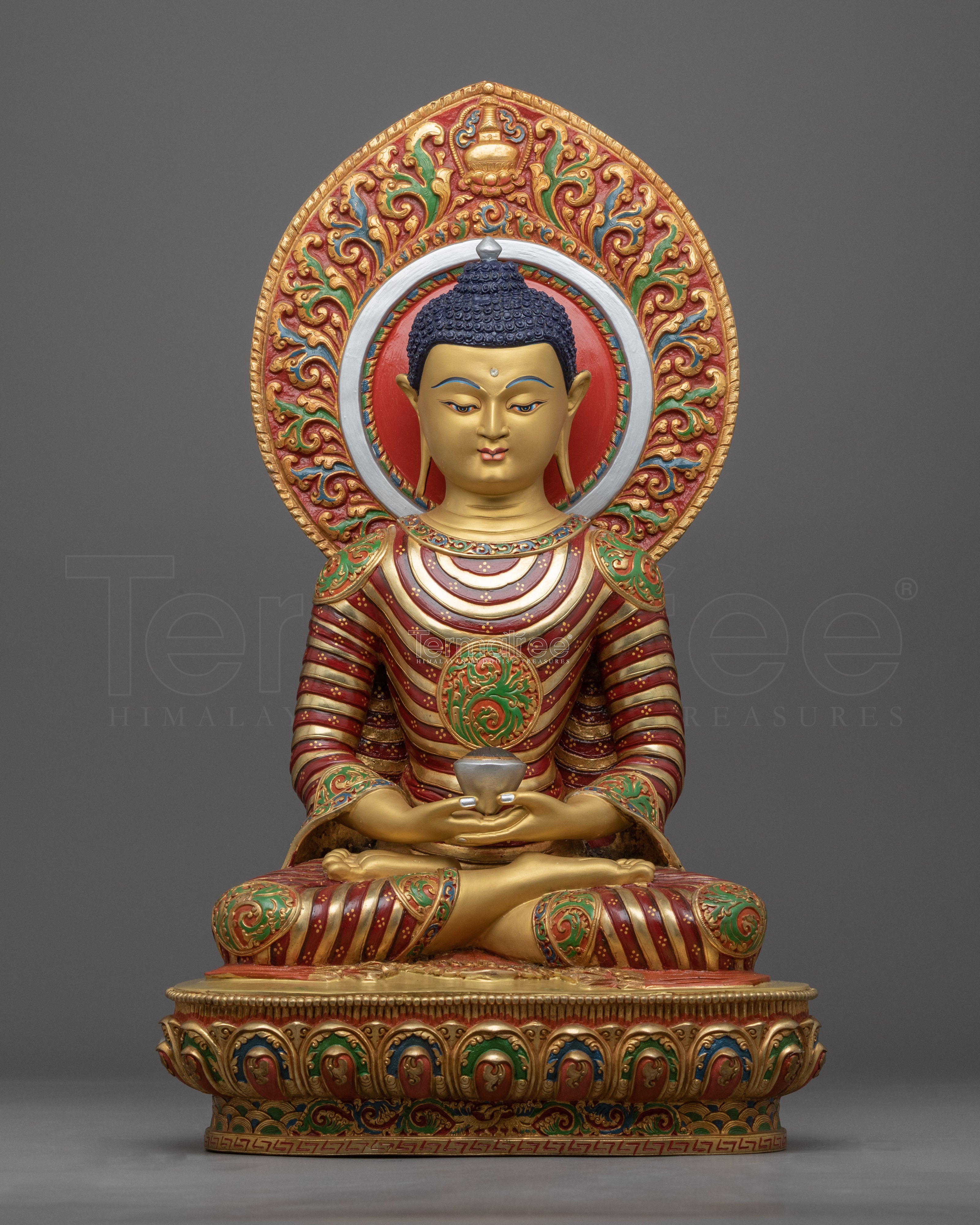 Serene Copper Buddha Amitabha Statue for Meditation | Traditional Himalayan Art