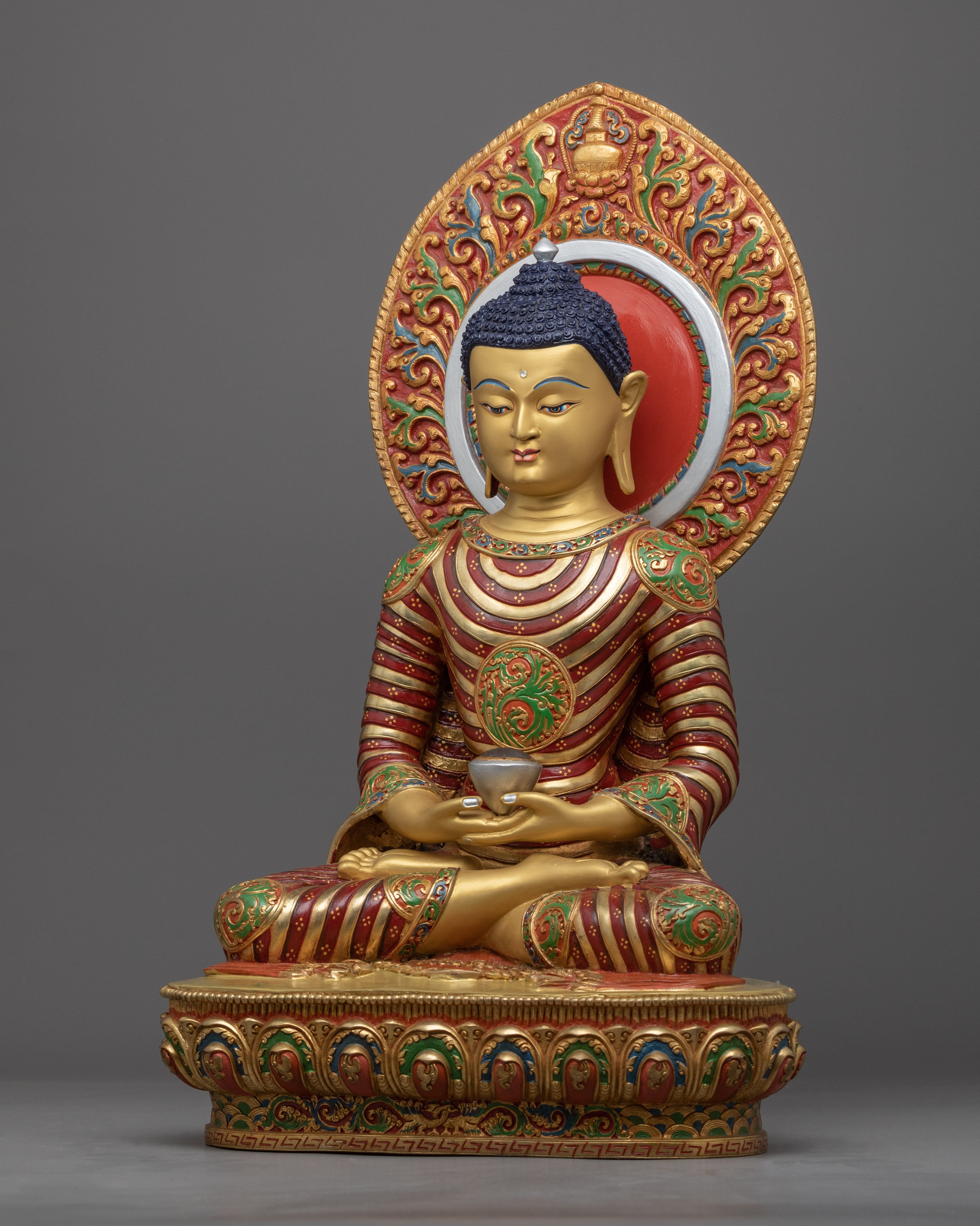 Serene Copper Buddha Amitabha Statue for Meditation | Traditional Himalayan Art