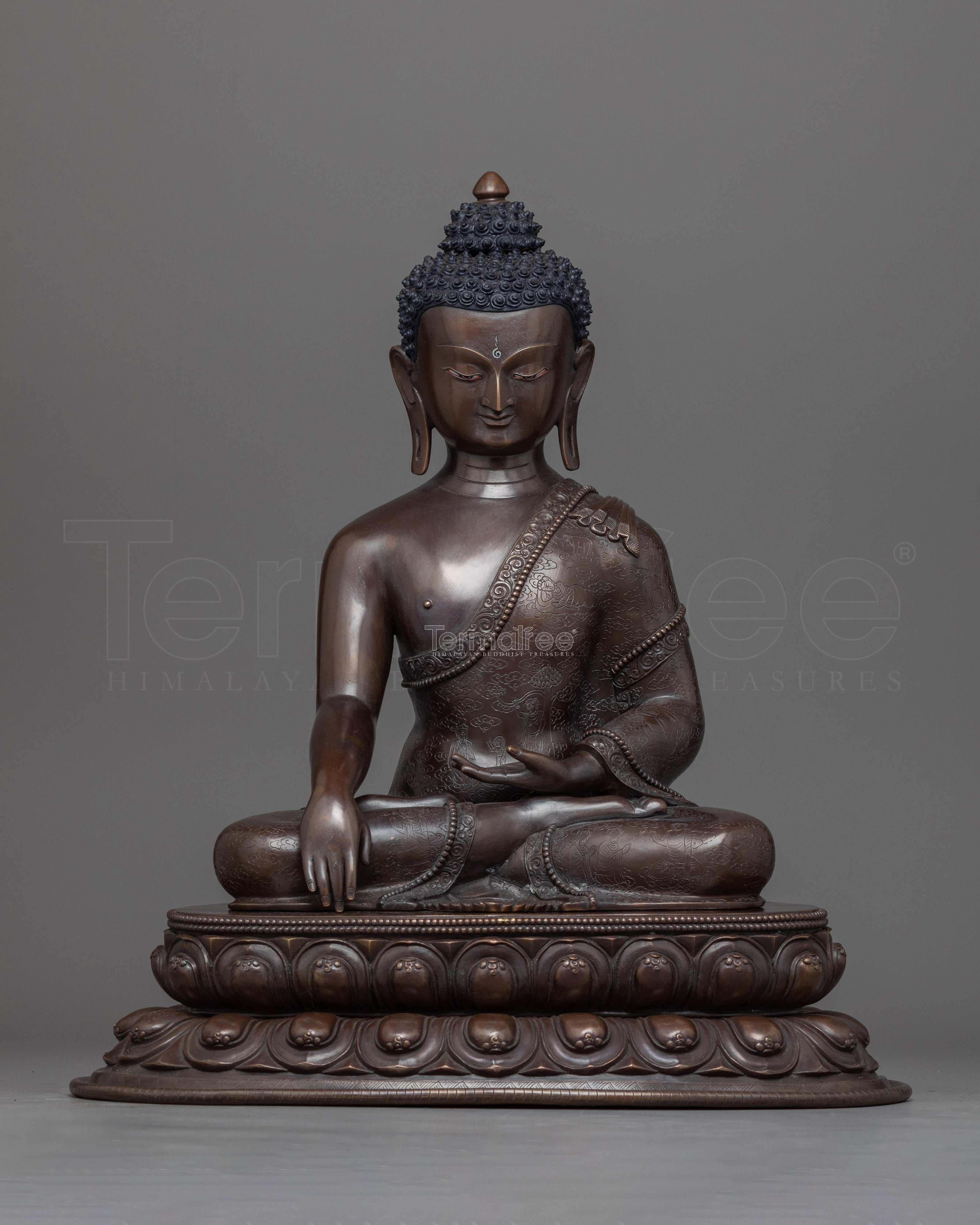 Tibetan Shakyamuni Buddha Statue | Buddhist Oxidized Copper Handmade in Nepal