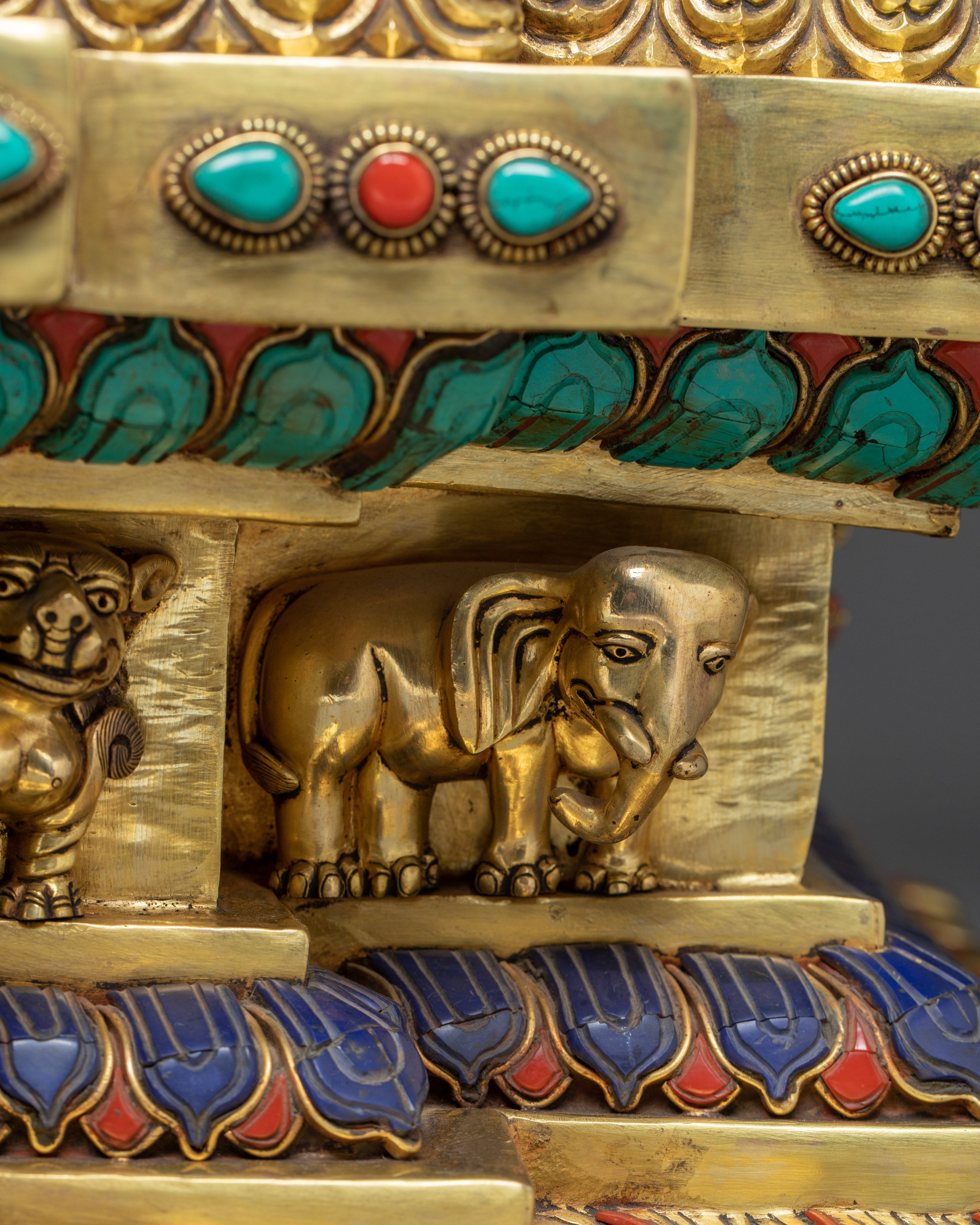 Majestic Green Tara on Throne Statue | Shyama Tara - Mother of All Buddhas