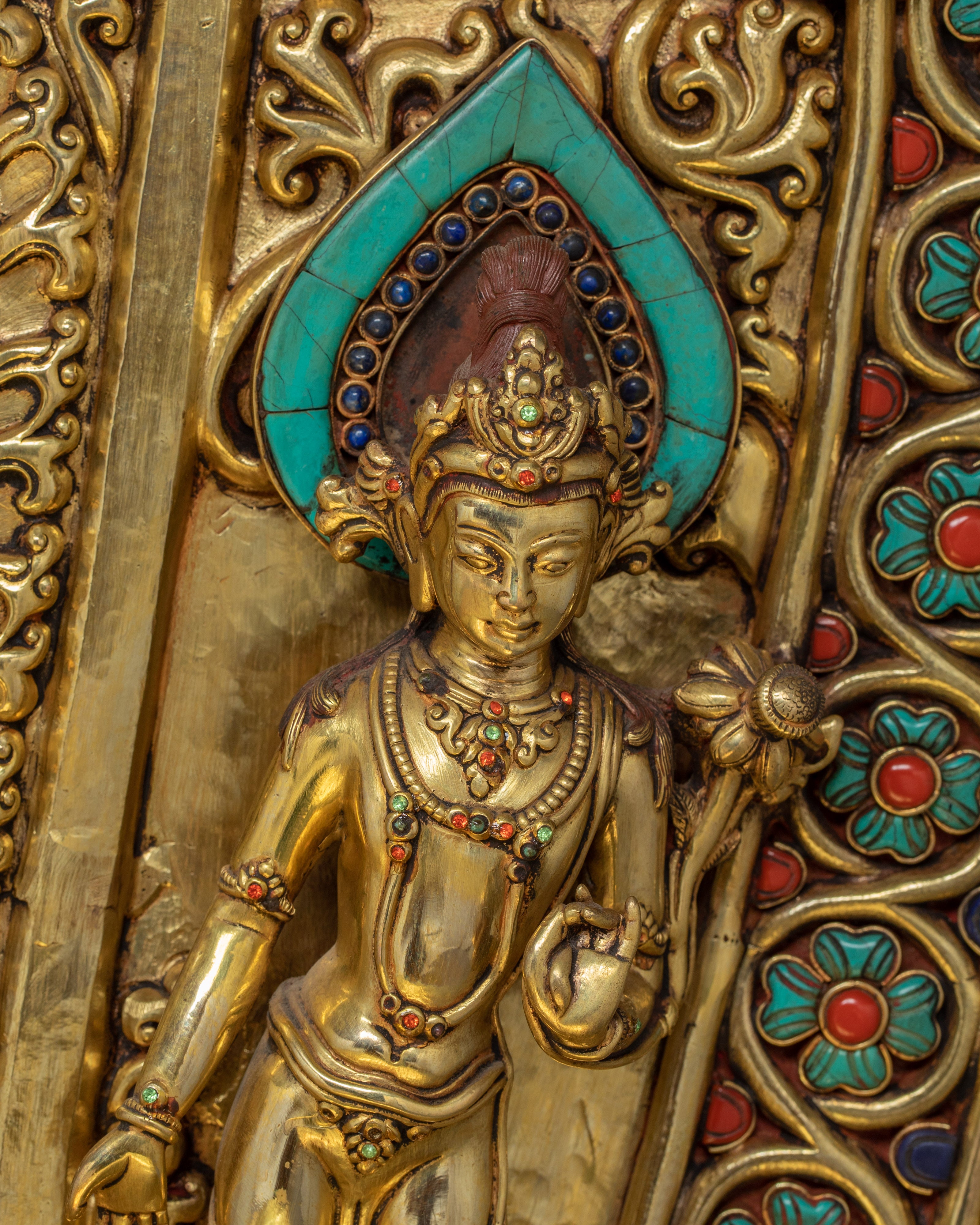 Majestic Green Tara on Throne Statue | Shyama Tara - Mother of All Buddhas