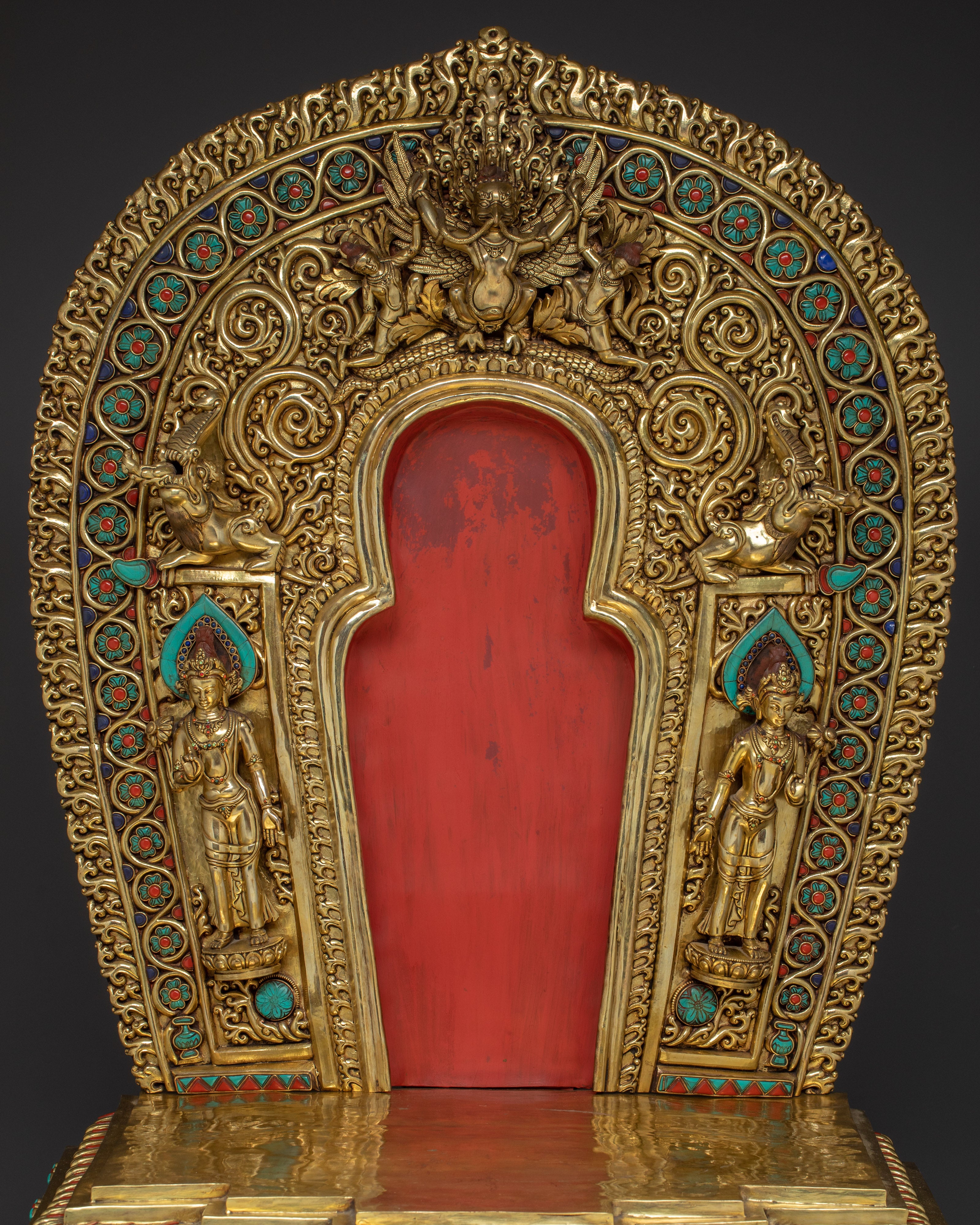 Majestic Green Tara on Throne Statue | Shyama Tara - Mother of All Buddhas