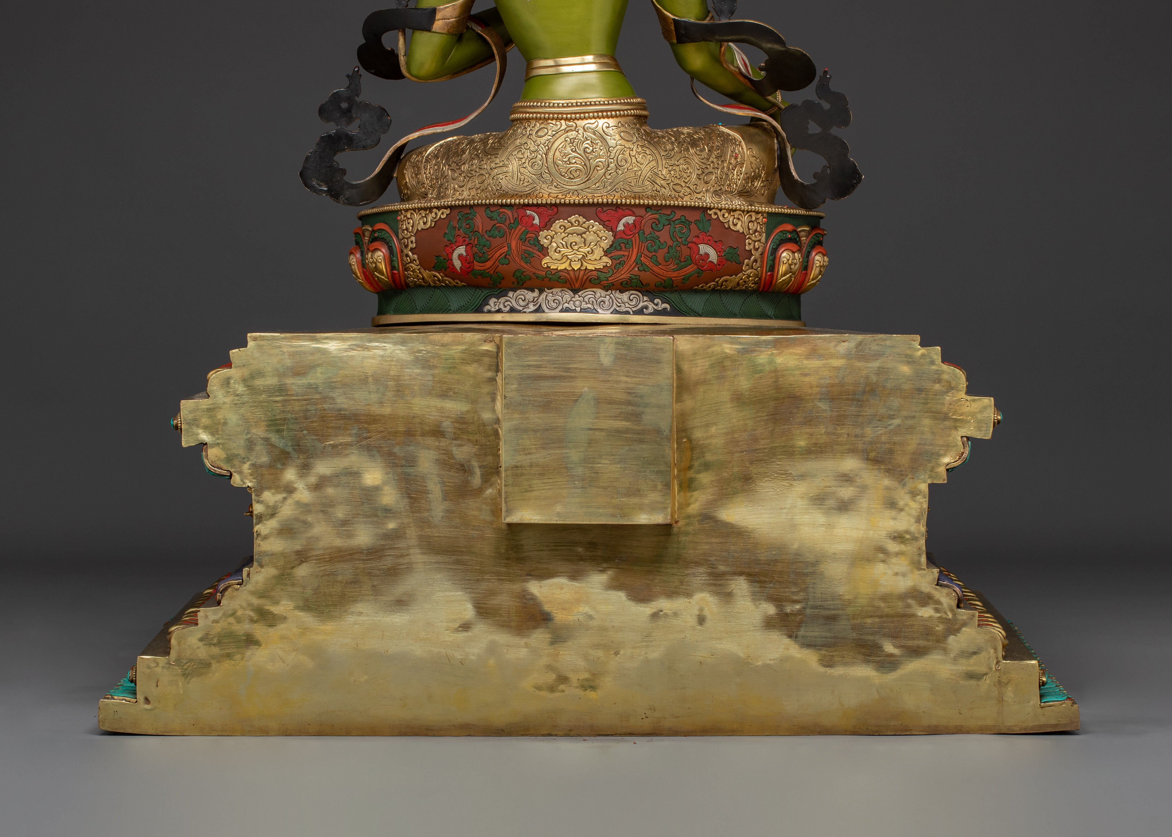 Majestic Green Tara on Throne Statue | Shyama Tara - Mother of All Buddhas