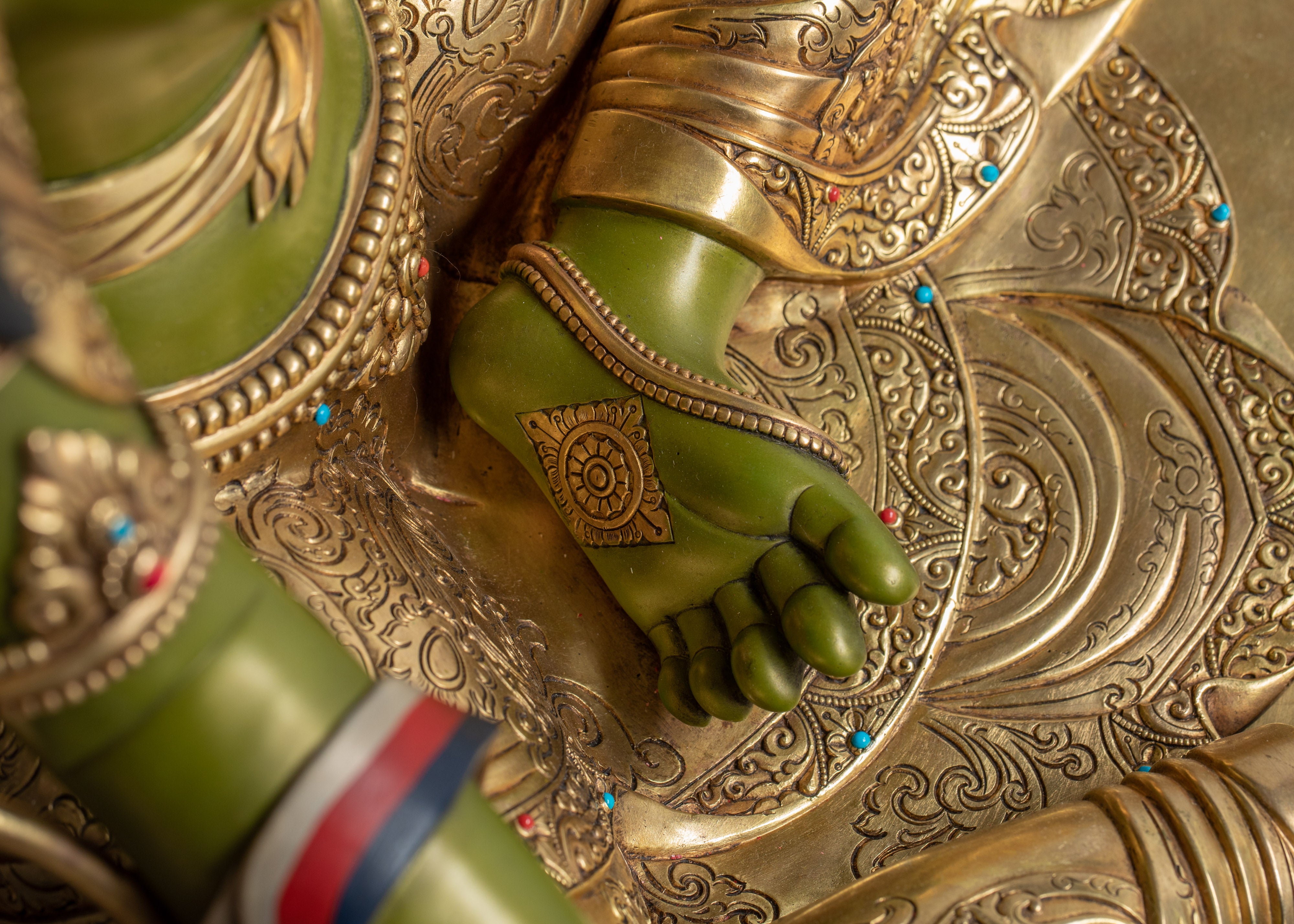 Majestic Green Tara on Throne Statue | Shyama Tara - Mother of All Buddhas