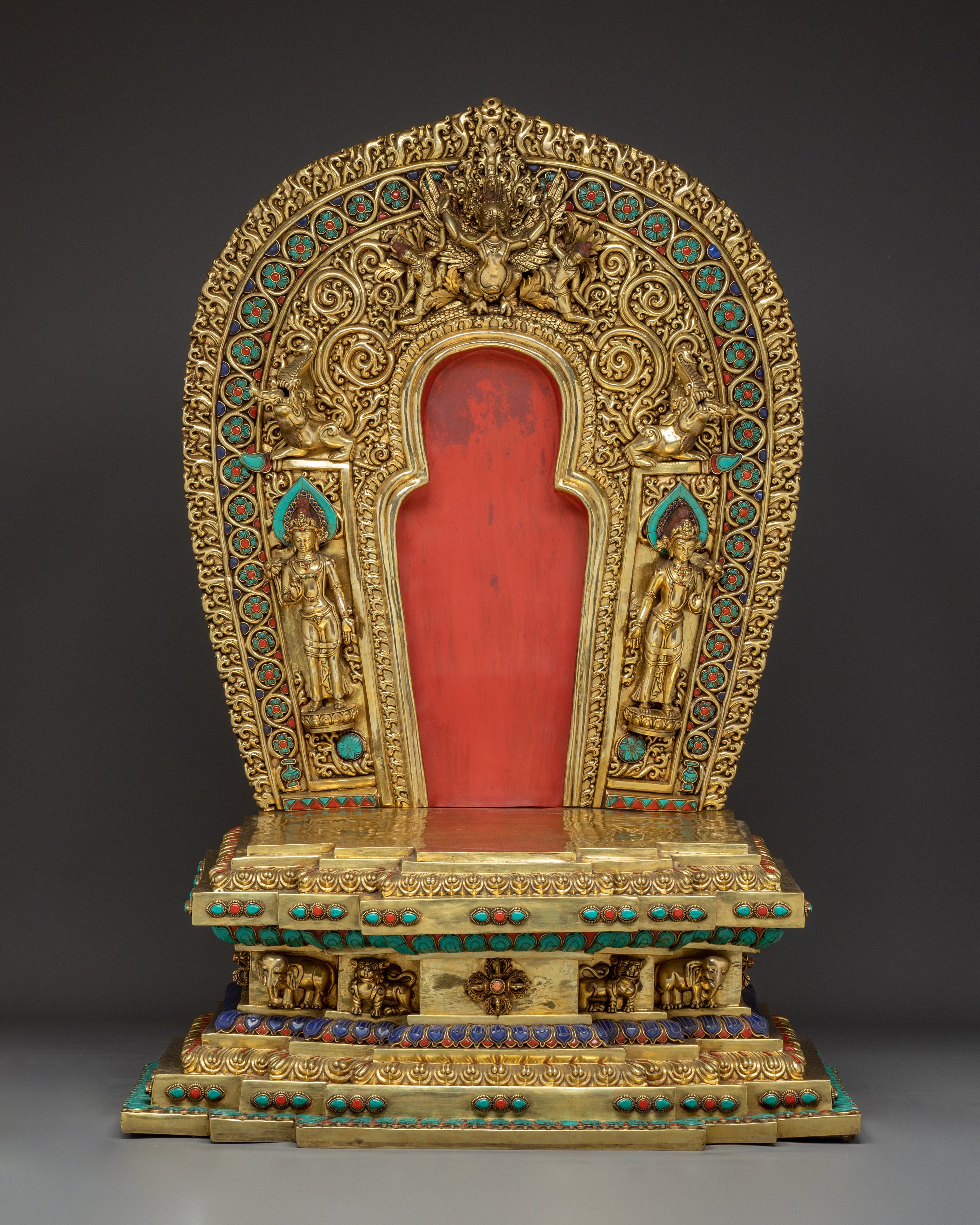 Majestic Green Tara on Throne Statue | Shyama Tara - Mother of All Buddhas