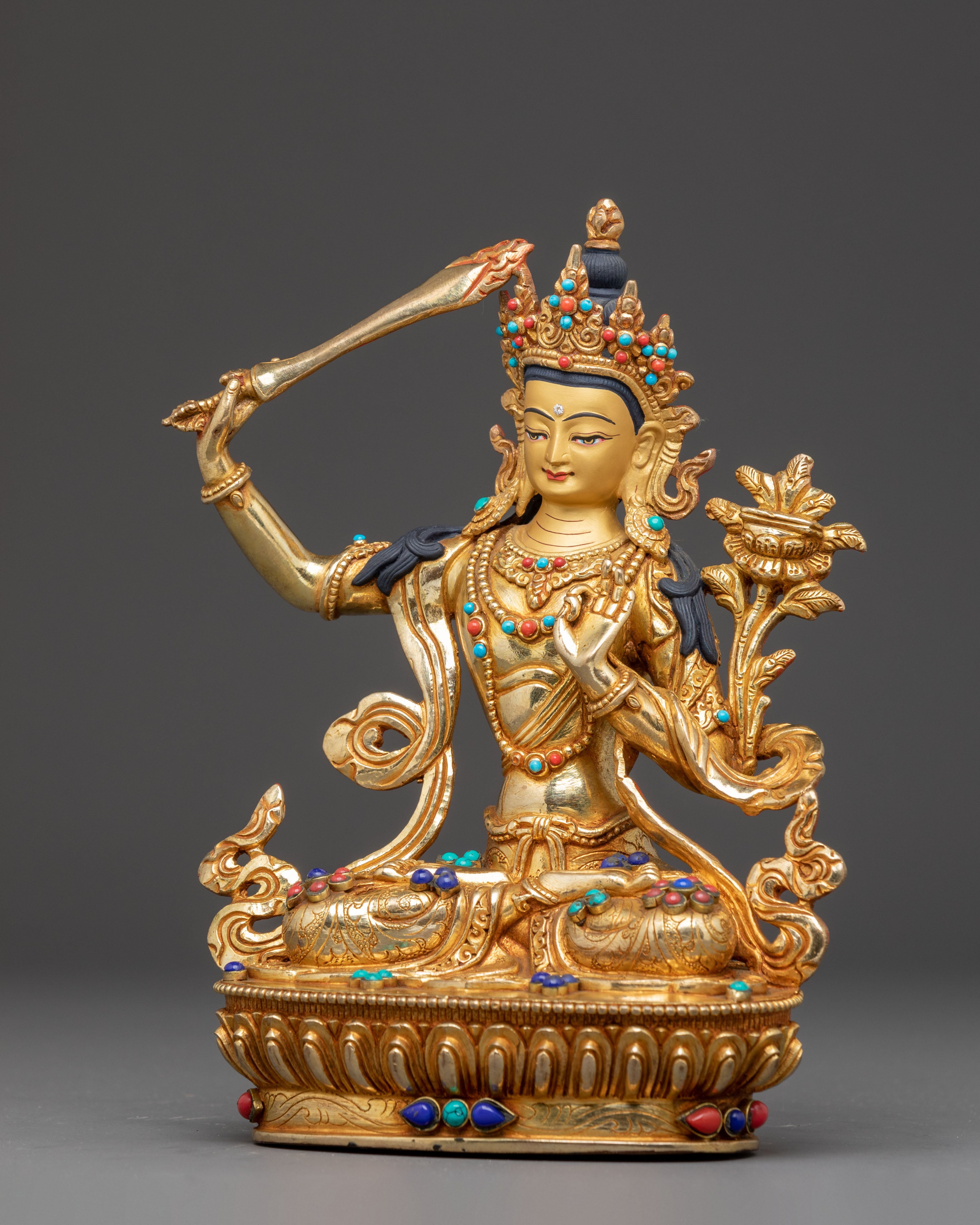 Statue of Wisdom Symbol Manjushri | Sculpture for Wisdom & Meditation