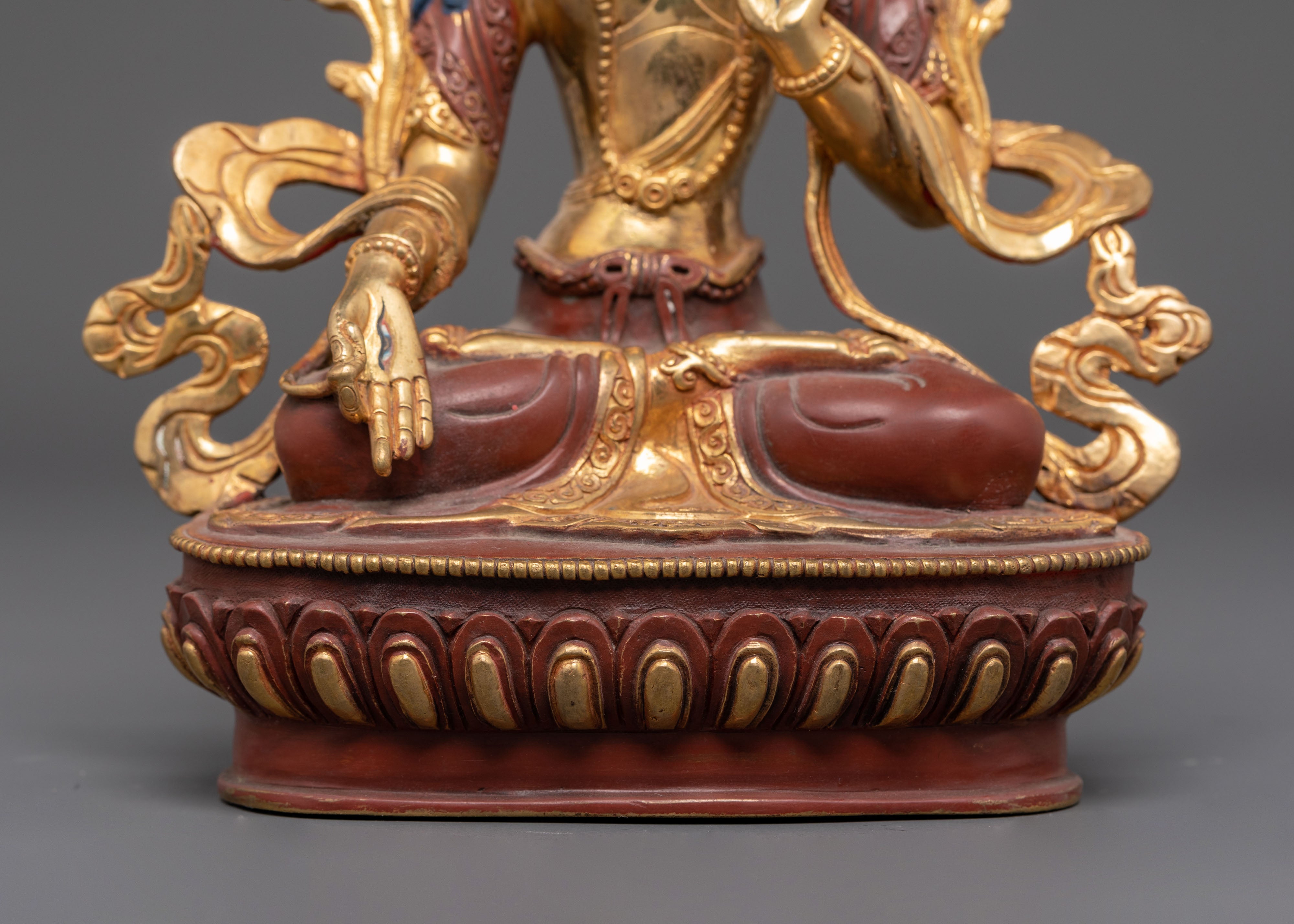 Seven-Eyed Healing Goddess White Tara Artwork | Traditional Himalayan Art