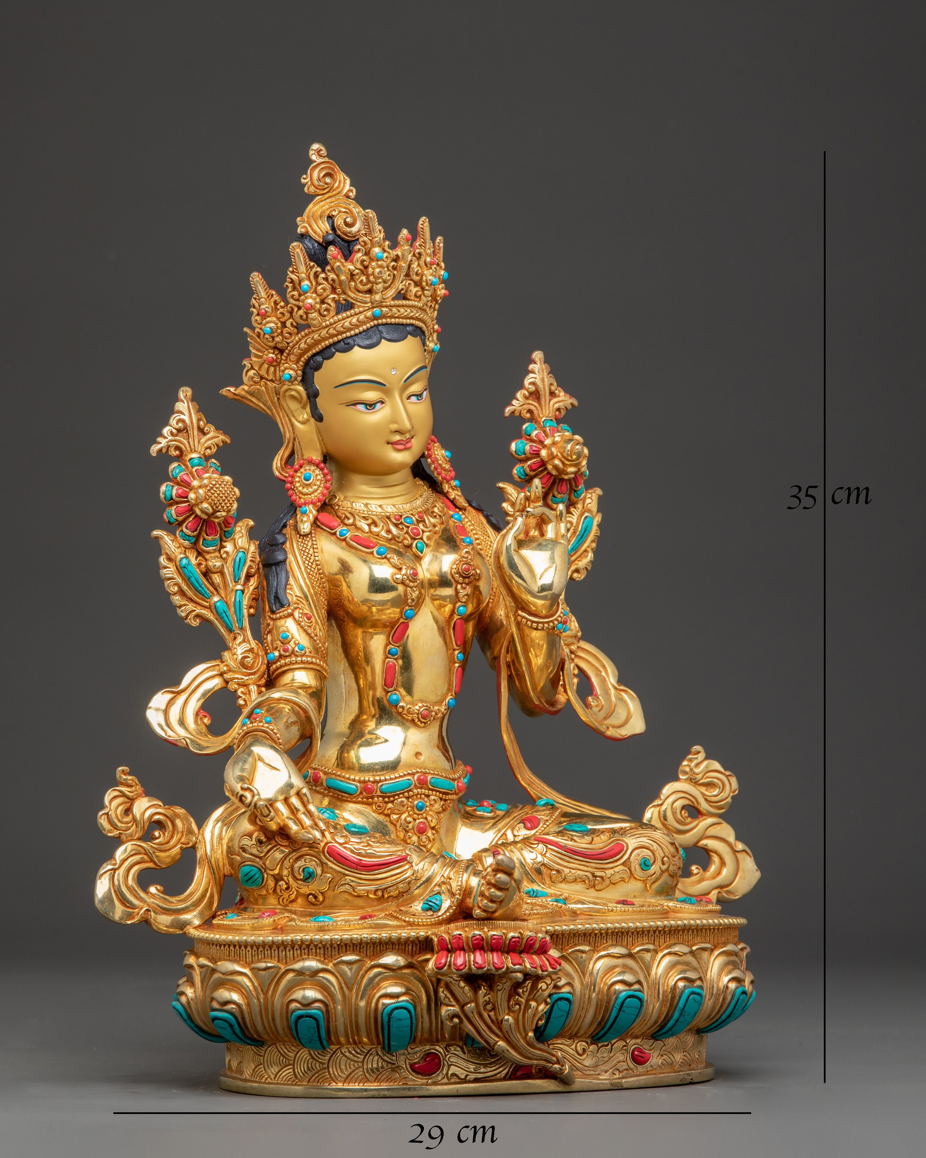 Handmade Radiant Statue of Shyama Tara | Mother of All Buddhas