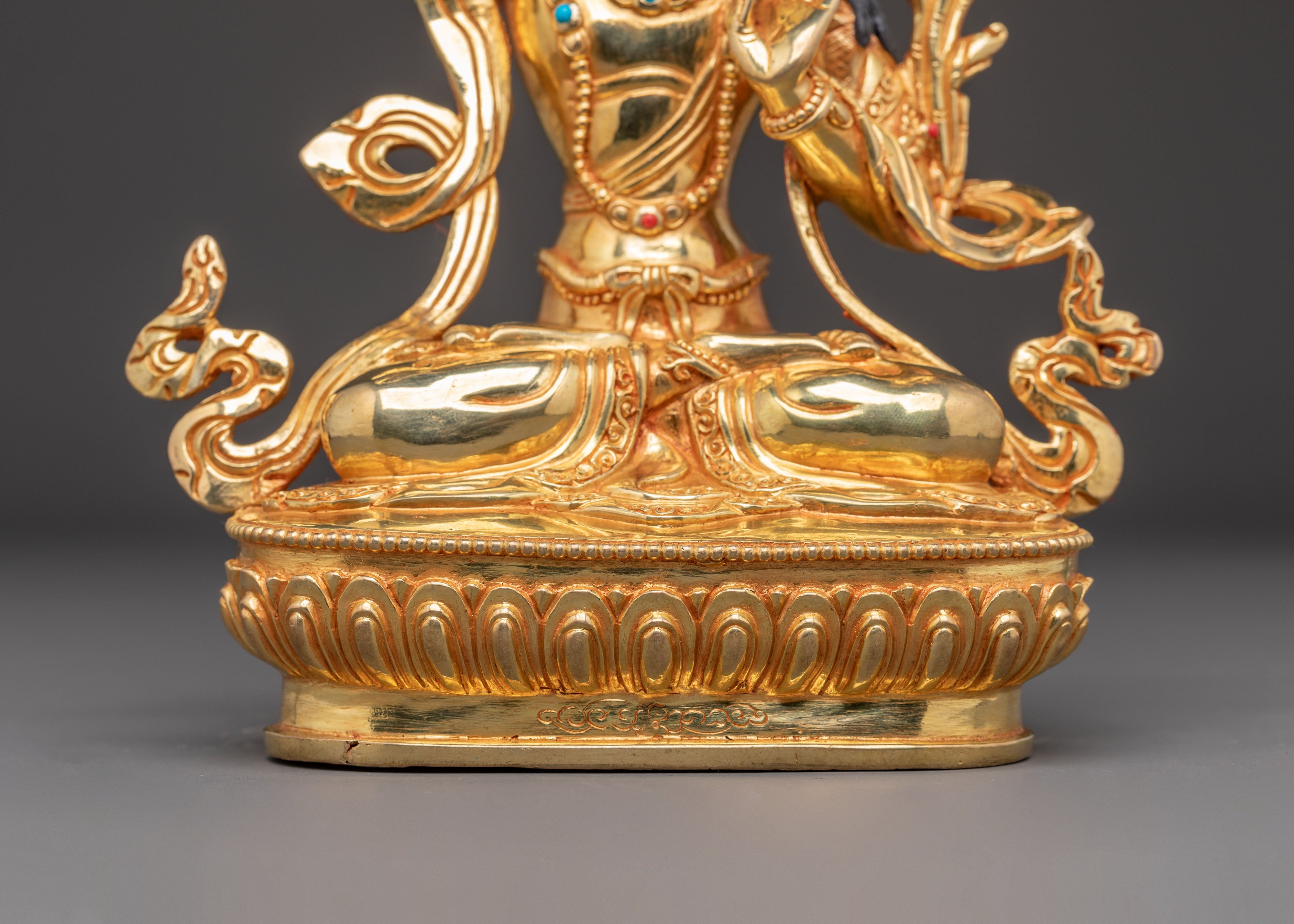 Handcrafted Copper Art of Bodhisattva Manjushri | Tibetan Buddhist Deity