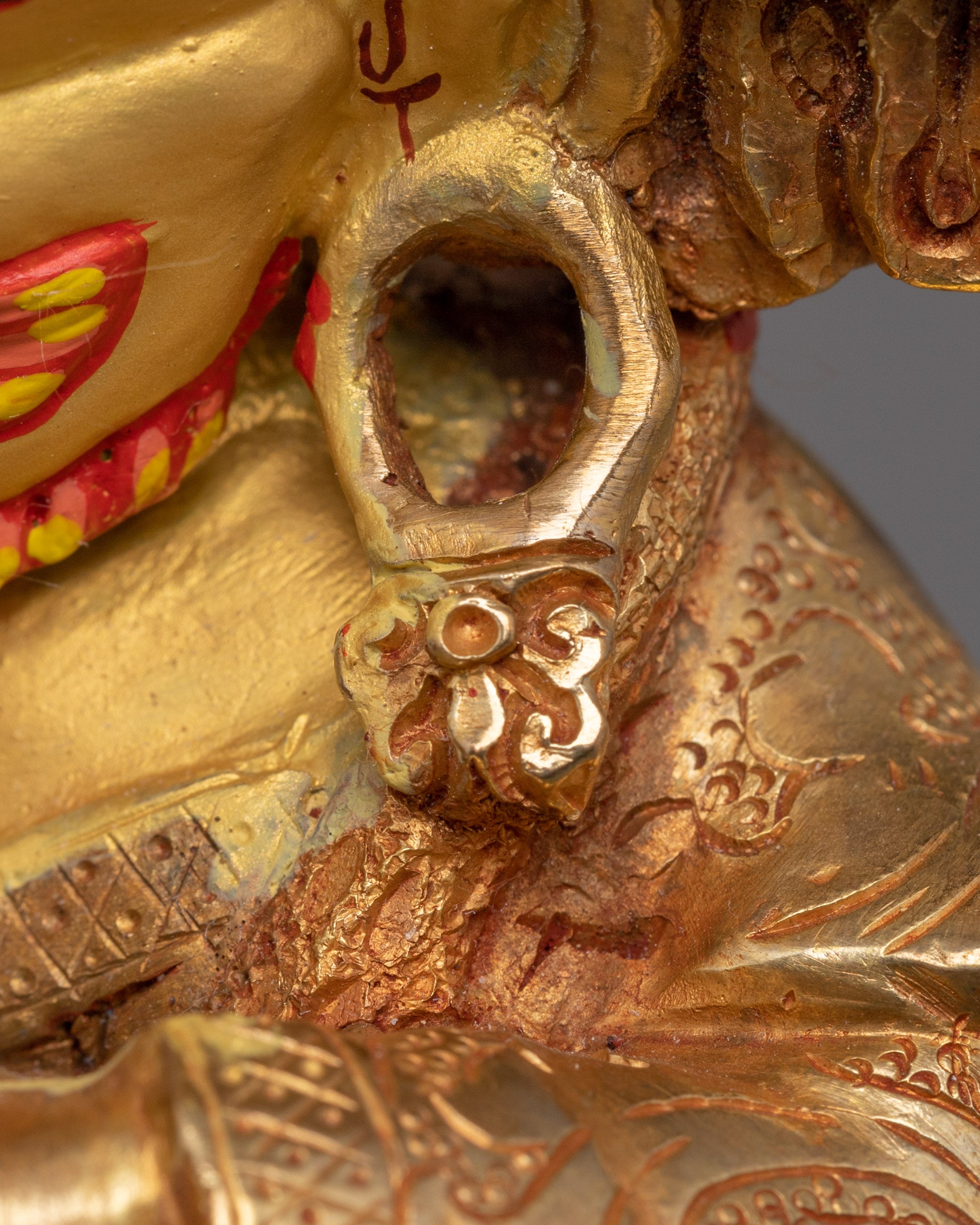Handmade Buddhist Deity Mahakala Bernagchen Art | 24k Gold Gilded Sculpture