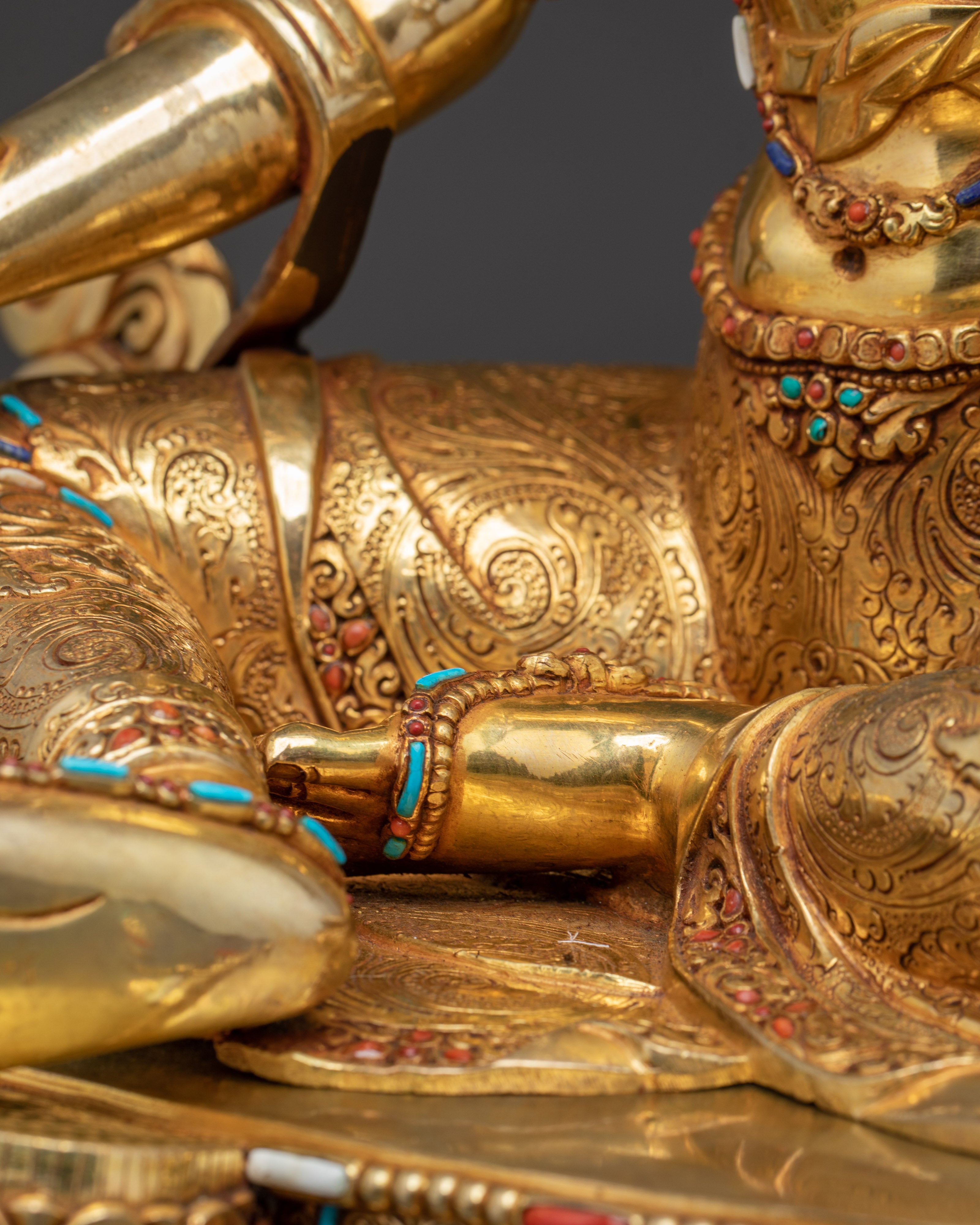 Statue Set of Shakyamuni Buddha, Green Tara, and Guru Rinpoche | Spiritual Trio